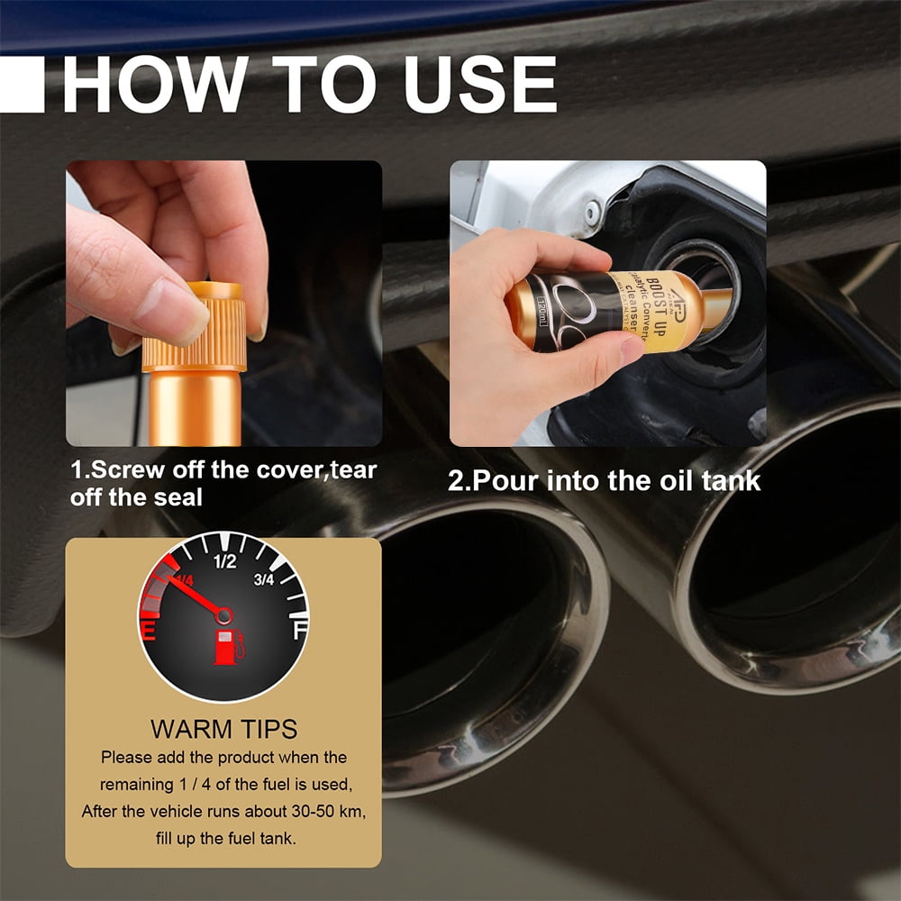 Hwallkare Catalytic Converter Cleaner Engine Carbon Deposit Remover (Clear, 3 Pack, 4.06 fl oz each) 3lwin