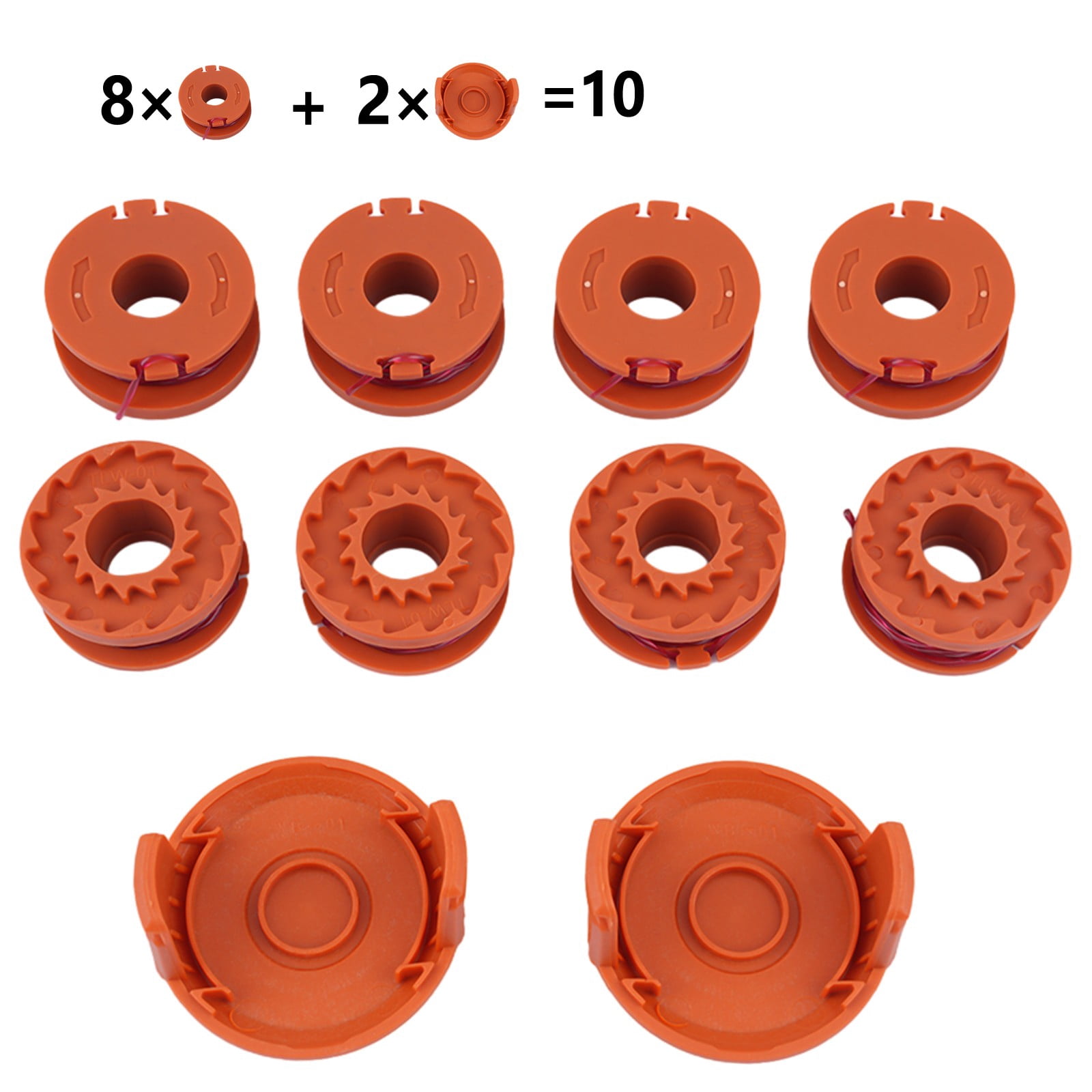 Worx Replacement Trimmer Spool Line for String Trimmer Models WG154 WG163 WG180 WG175 WG155 WG151 WG160 (10 ft, 10 Pack) zmjf9