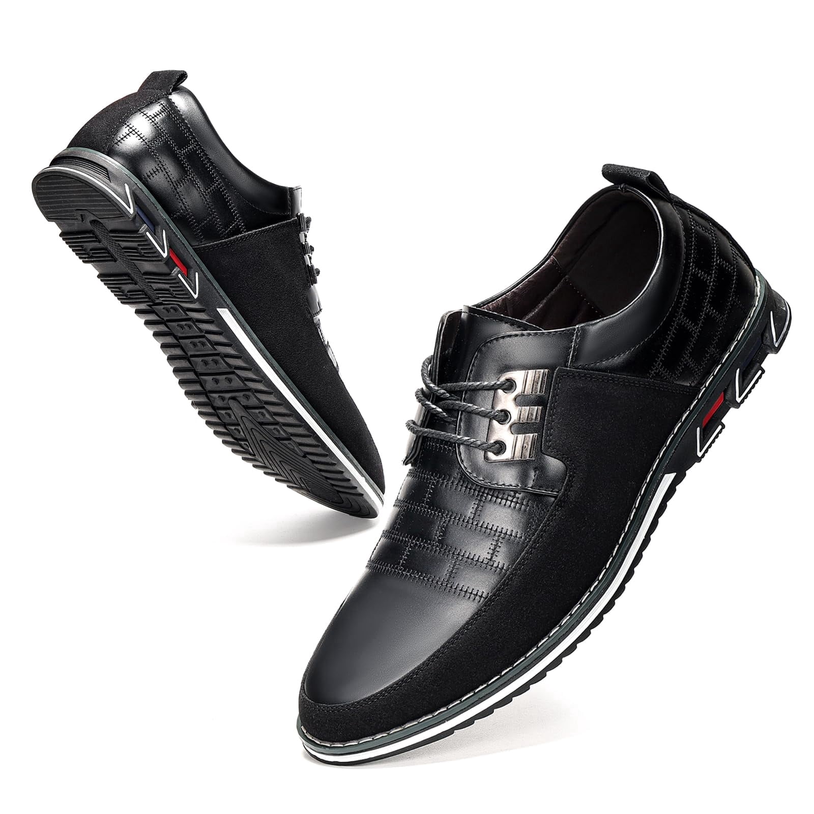 IXV Mens Leather Oxford Dress Shoes (Black, 10 US) on7kk