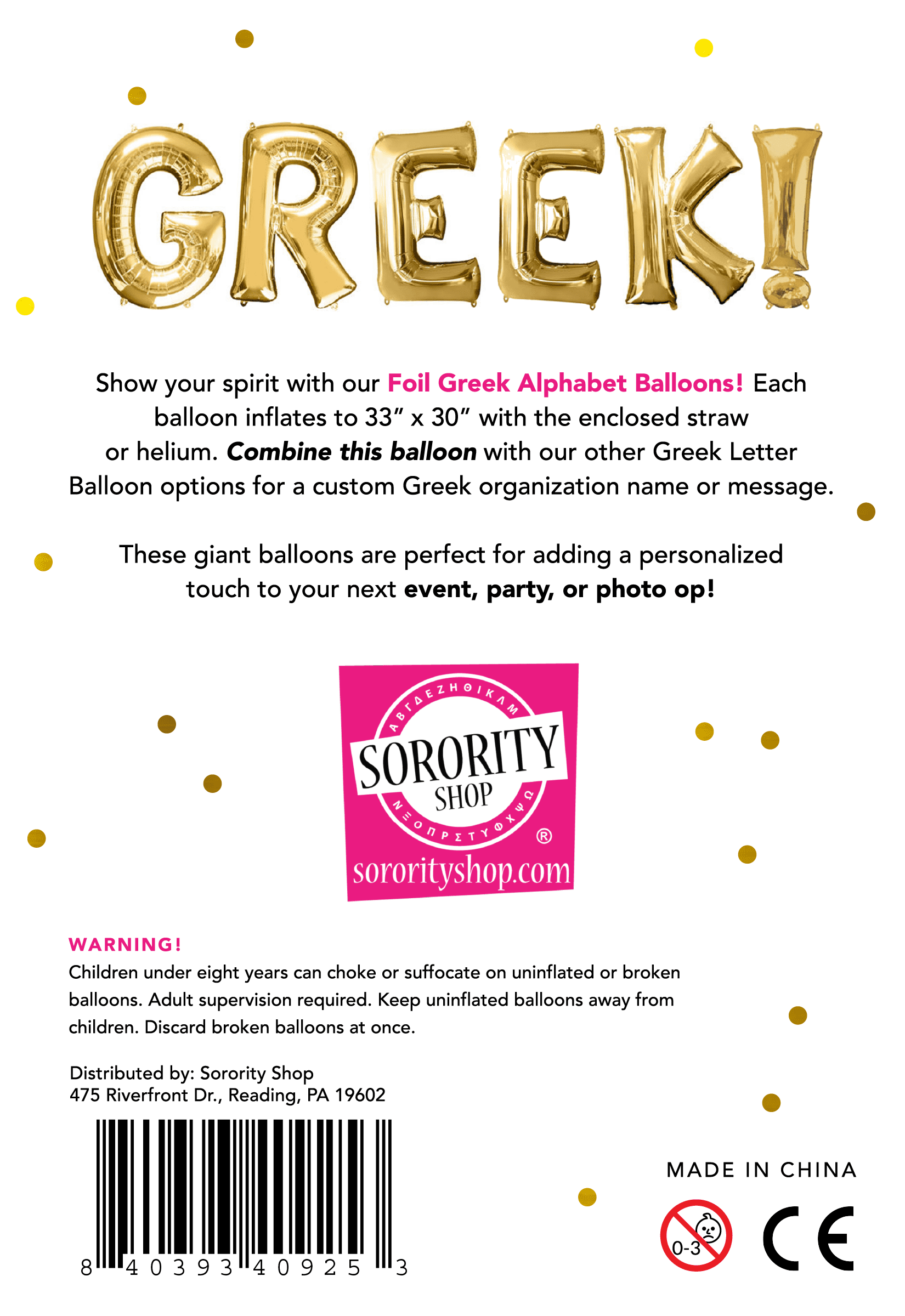 Sorority Shop Delta Greek Letter Foil Balloon (Gold, 33 in x 30 in) bk5uo