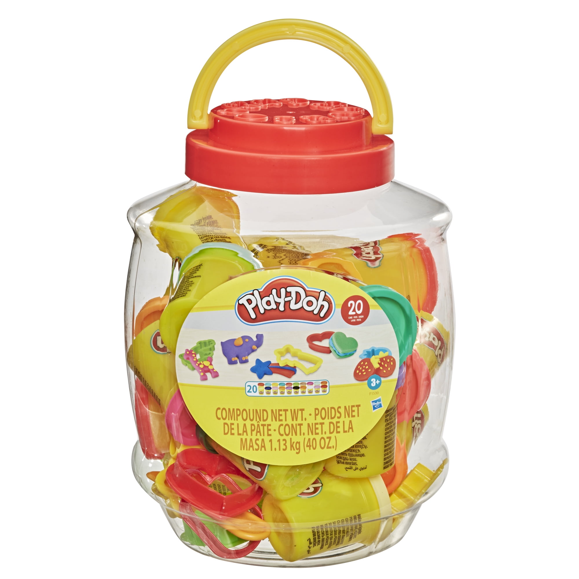 Play-Doh Bucket of Fun Modeling Compound Set with 14 Tools and Cutters (20 Colors, 40 oz) 0nzxz