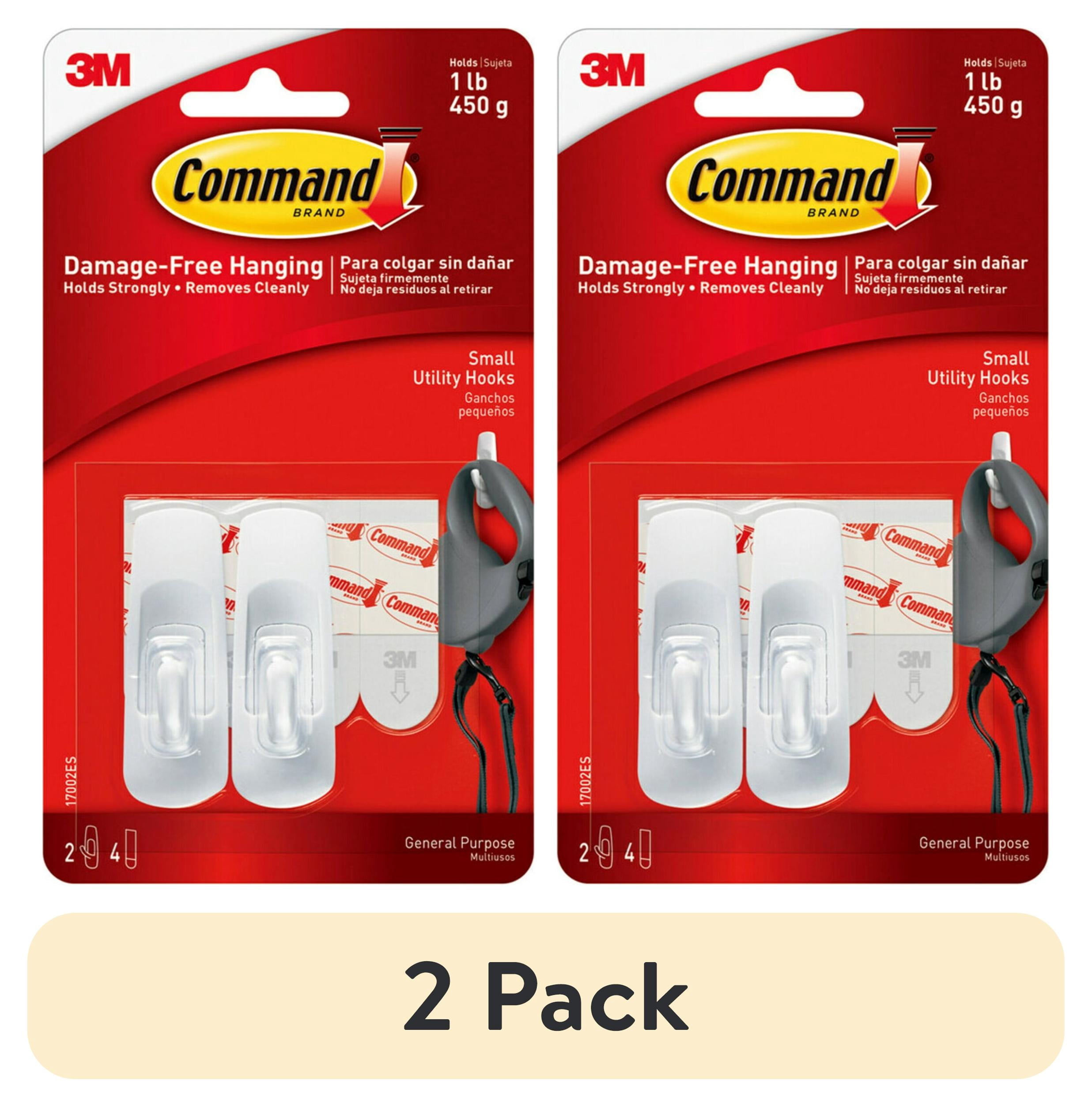 Command Small Adhesive Hooks, Damage-Free Wall Hangers (White, 2 Pack) 7fsdo