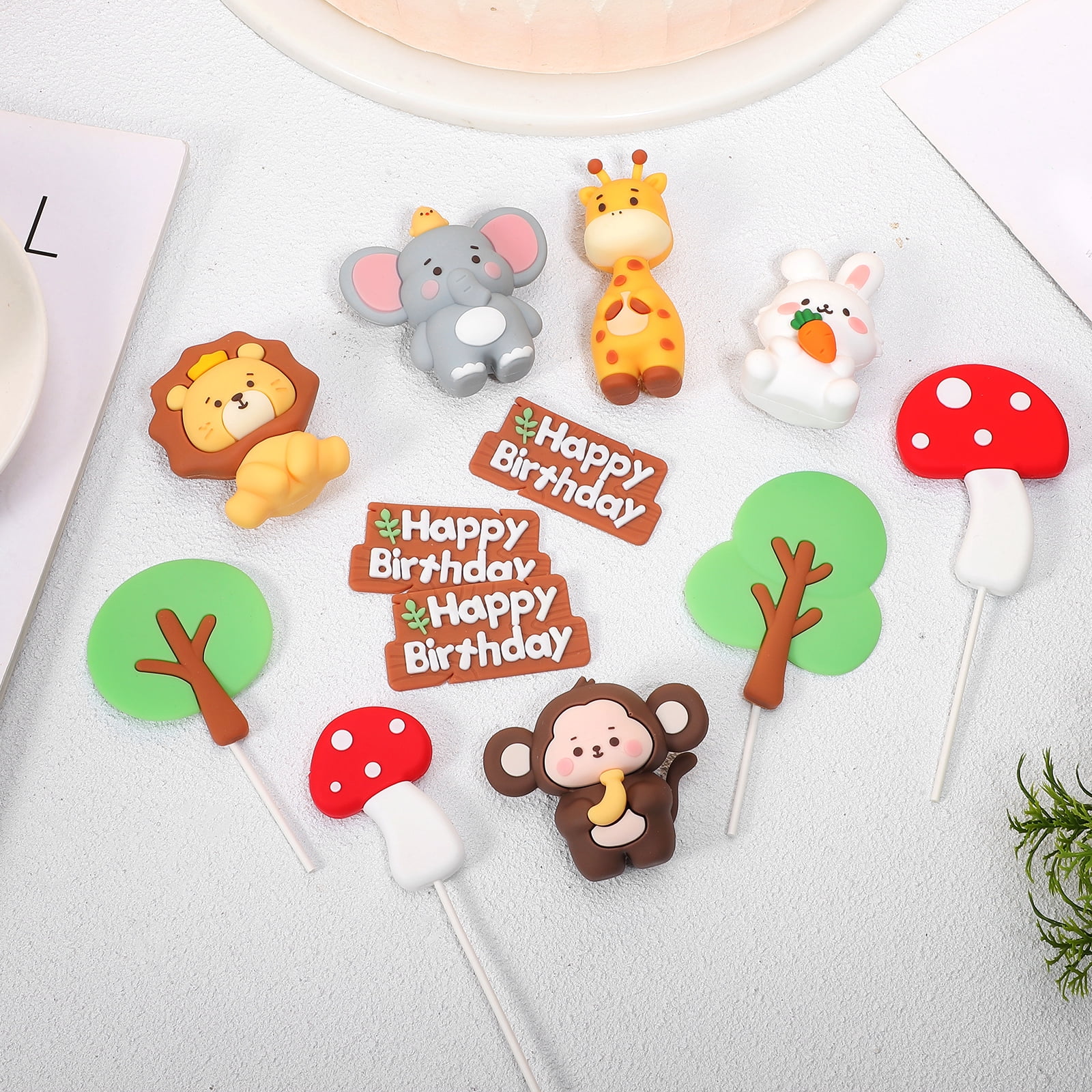 Oraceous Jungle Animal Figurines Cake Toppers Set for Birthday Party and Baby Shower (Multi-Color, 1 Pack) rns3h