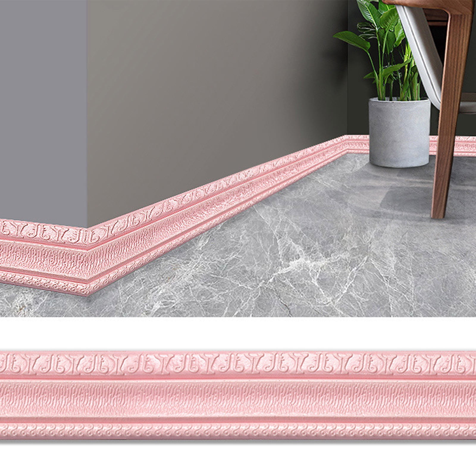 Aihimol 3D Waterproof Peel and Stick Wall Border Foam Self-Adhesive Decorative Trim for Kitchen and Bathroom (90 in x 3 in) o07ne