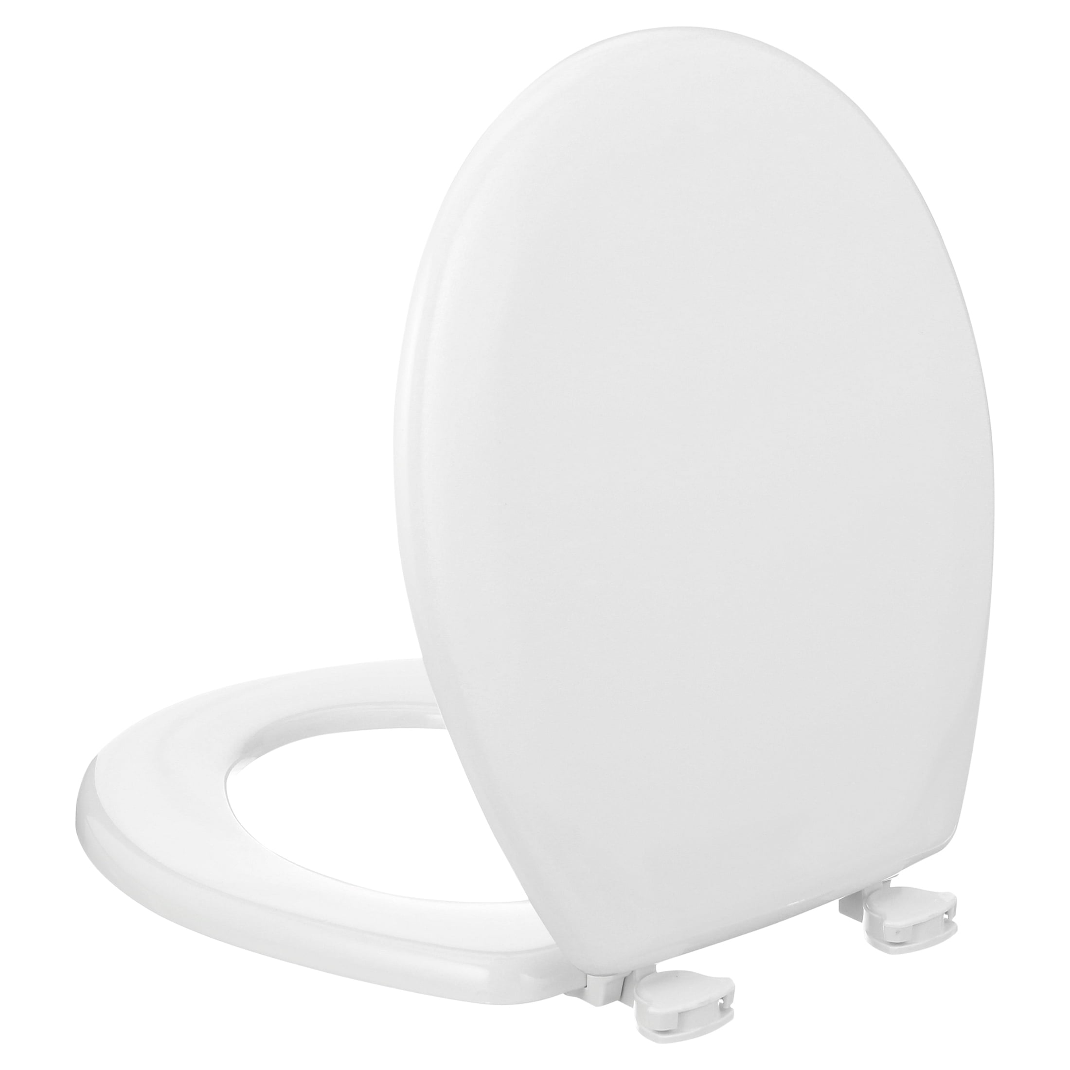Mayfair Round Enameled Wood Toilet Seat with Easy-Clean Hinge (White, 16.5 in) 3ae82