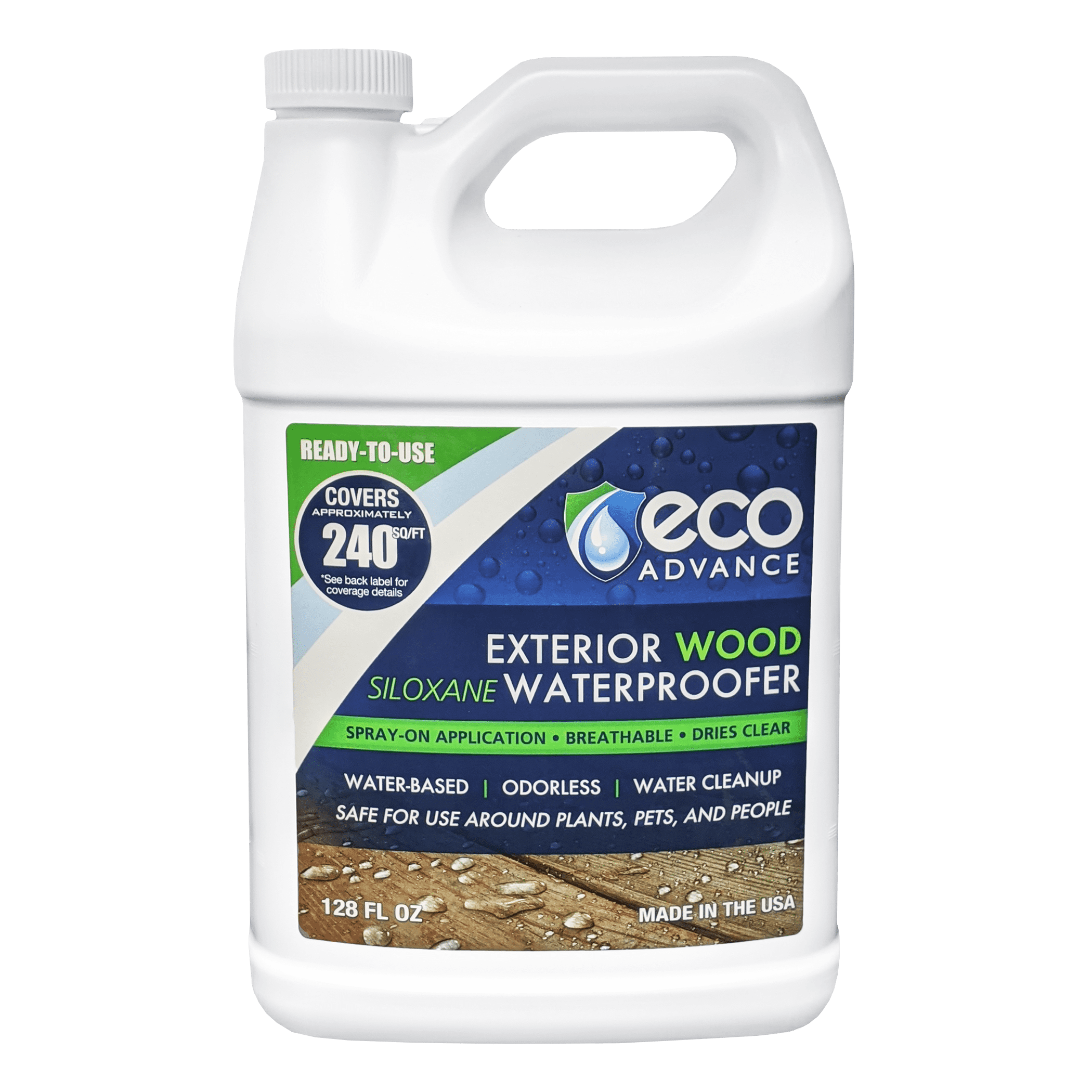 Eco Advance Wood Siloxane Waterproofer, Professional Grade Protective Sealant (Clear, 128 fl oz) khbj5