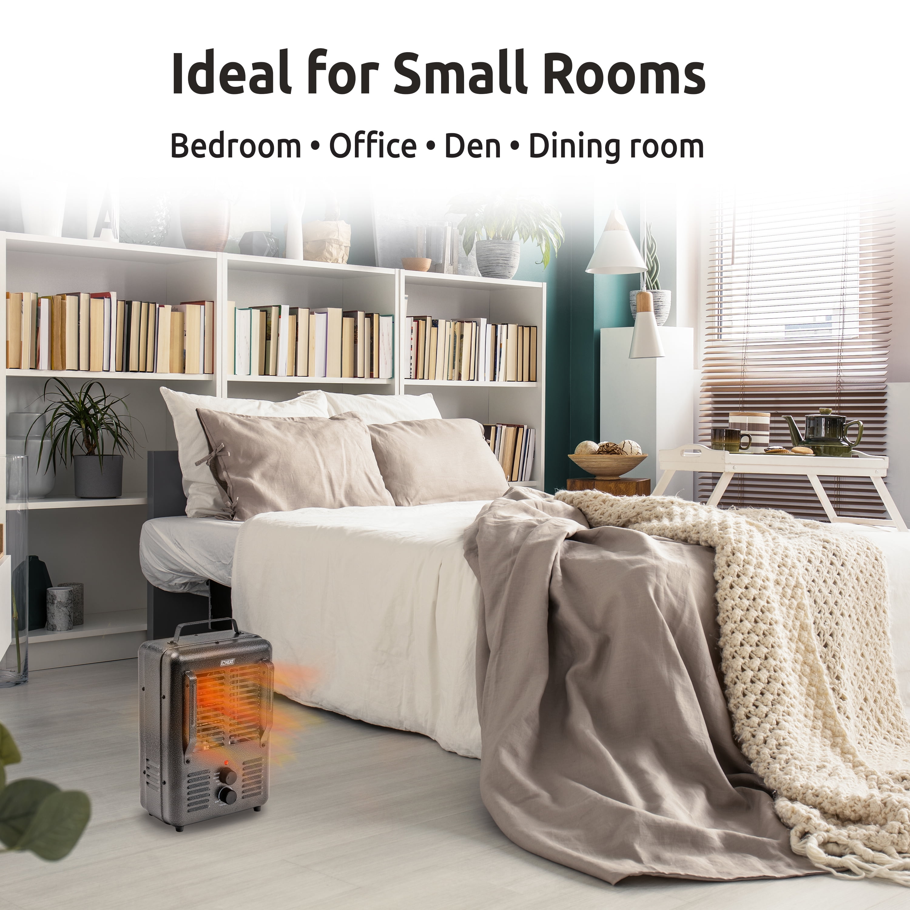 EZ-Heat Milkhouse Utility Space Heater with Adjustable Thermostat (Grey, 14.44 in x 10.5 in x 7.4 in) sl8ov