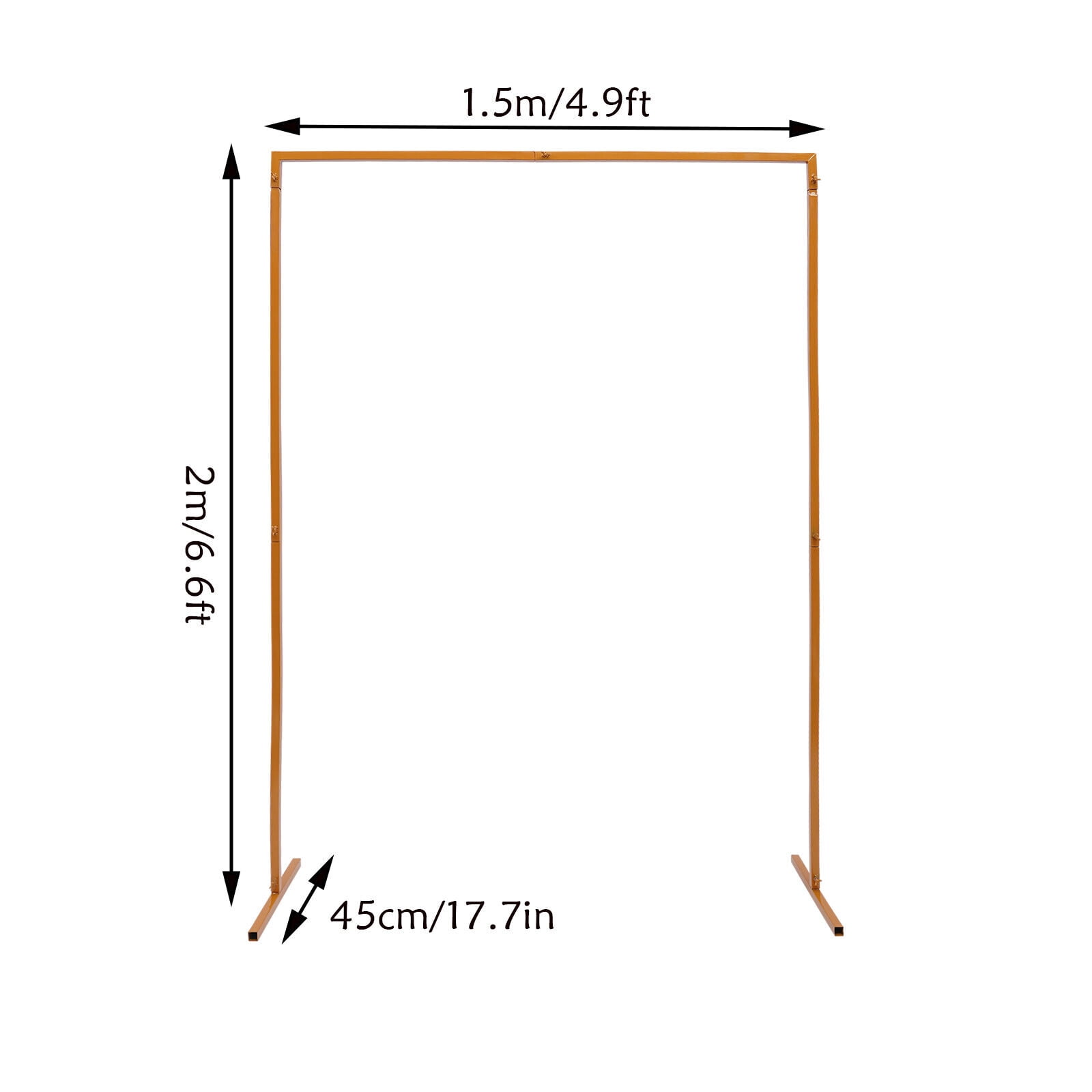 Unbranded Gold Rectangular Wedding Arch Stand for Balloon and Flower Backdrop Decor (6.6 ft) 6mhyi