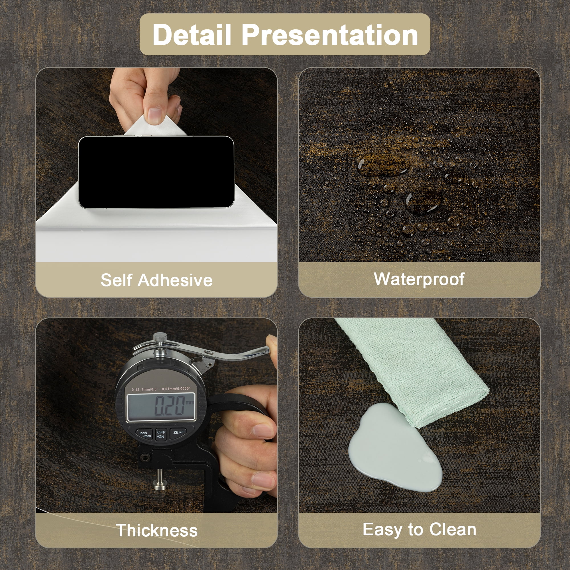 Abyssaly Peel and Stick Wallpaper, Waterproof Self-Adhesive Contact Paper for Furniture and Wall Decor (Black, 17.3 in x 118 in) j4utw