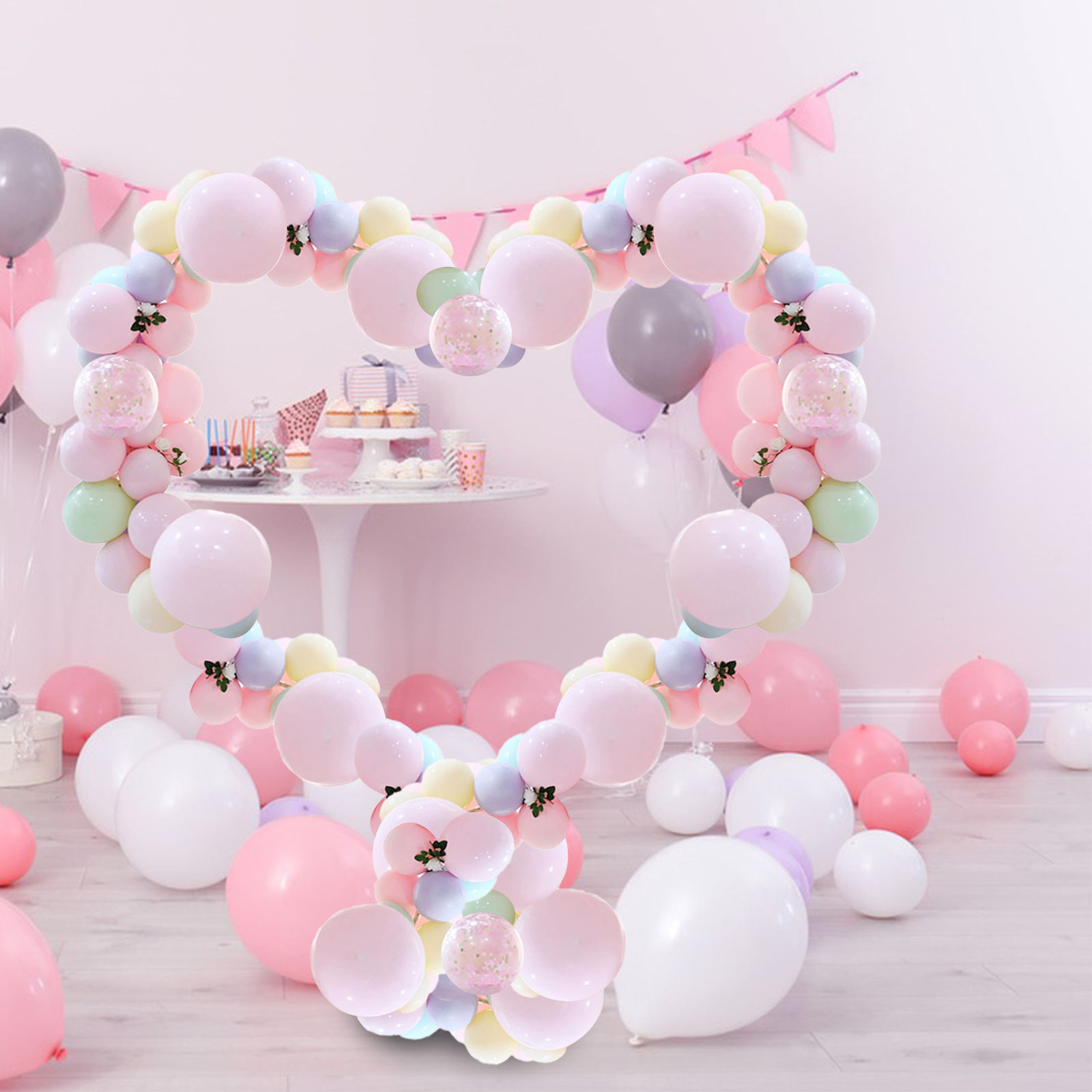 Toyvian Balloon Arch Kit for Weddings and Parties, Adjustable Plastic Stand (White, 1 Set) j2eqx