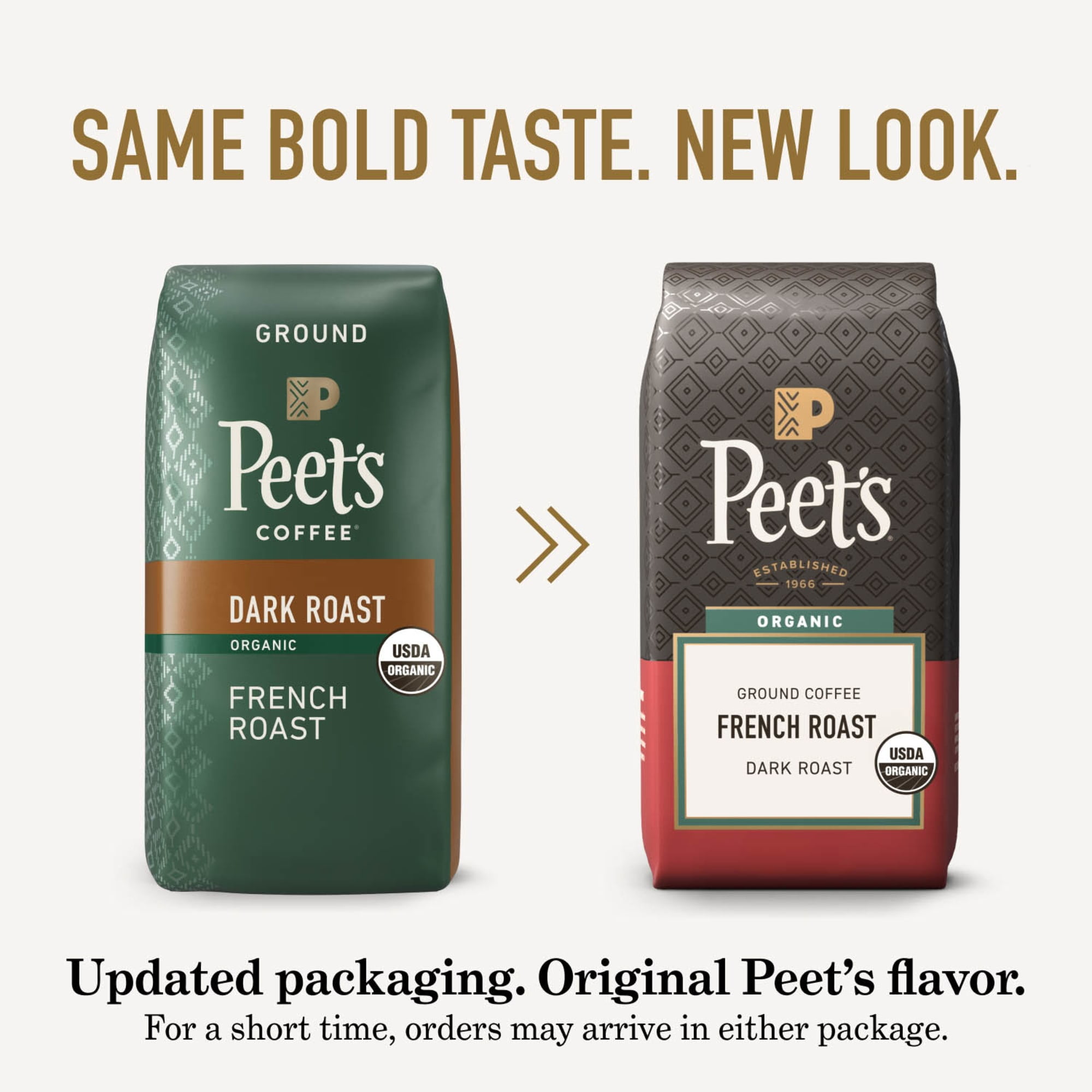 Peet's Coffee Organic French Roast Dark Roast Ground Coffee (18 oz) r0ukb