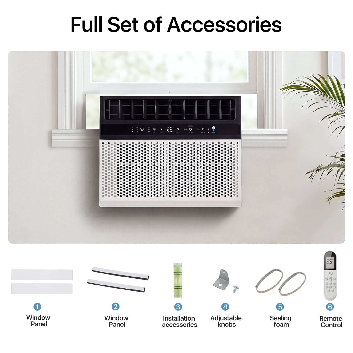 BaPiPro 12,000 BTU Smart Window Air Conditioner, WiFi Enabled Cooling System for Rooms Up to 550 Sq. Ft. (White) mdu8v