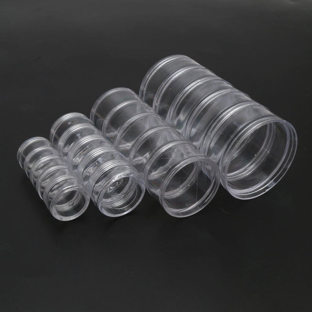 Tegongse 5-Layer Stackable Round Storage Container for Beads and Craft Supplies (Clear, 5-Tier) 1r2ox