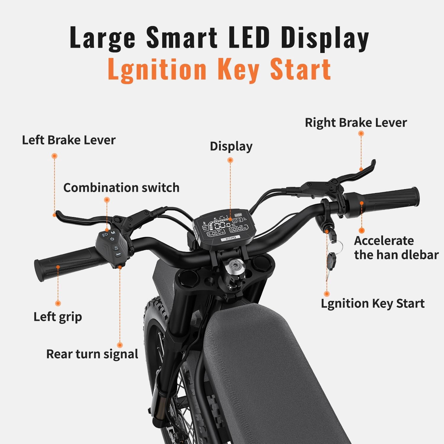 Riding'Times GT73 Electric Dirt Bike for Adults, 2400W 48V Dual Battery, 30+ MPH Off-Road Ebike (Black, 330 lb Capacity) zqegm