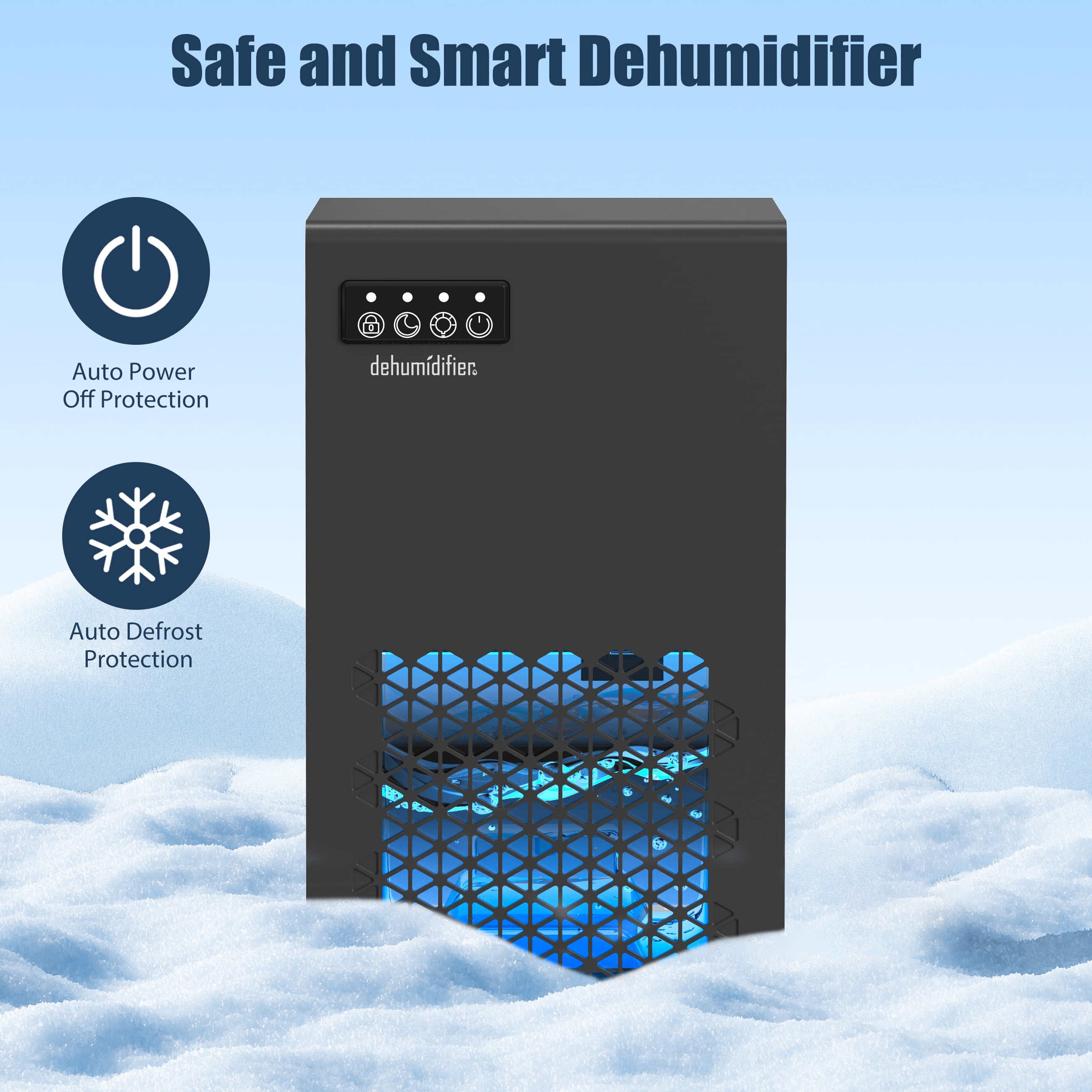 Cobectal Electric Dehumidifier for Home, Quiet Operation with Auto Shut-Off and 7-Color LED Light (Black, 95 oz) c2jxo