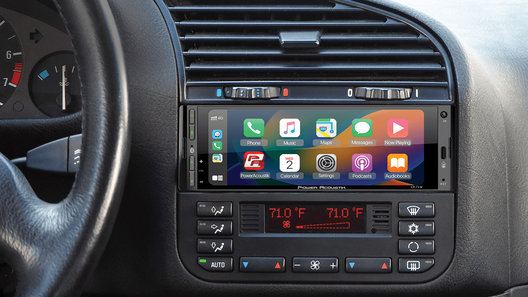 Power Acoustik CP-71WA Single DIN Car Stereo with 6.5 in Touchscreen, Wireless Apple CarPlay and Android Auto (6.5 in) xc2v1