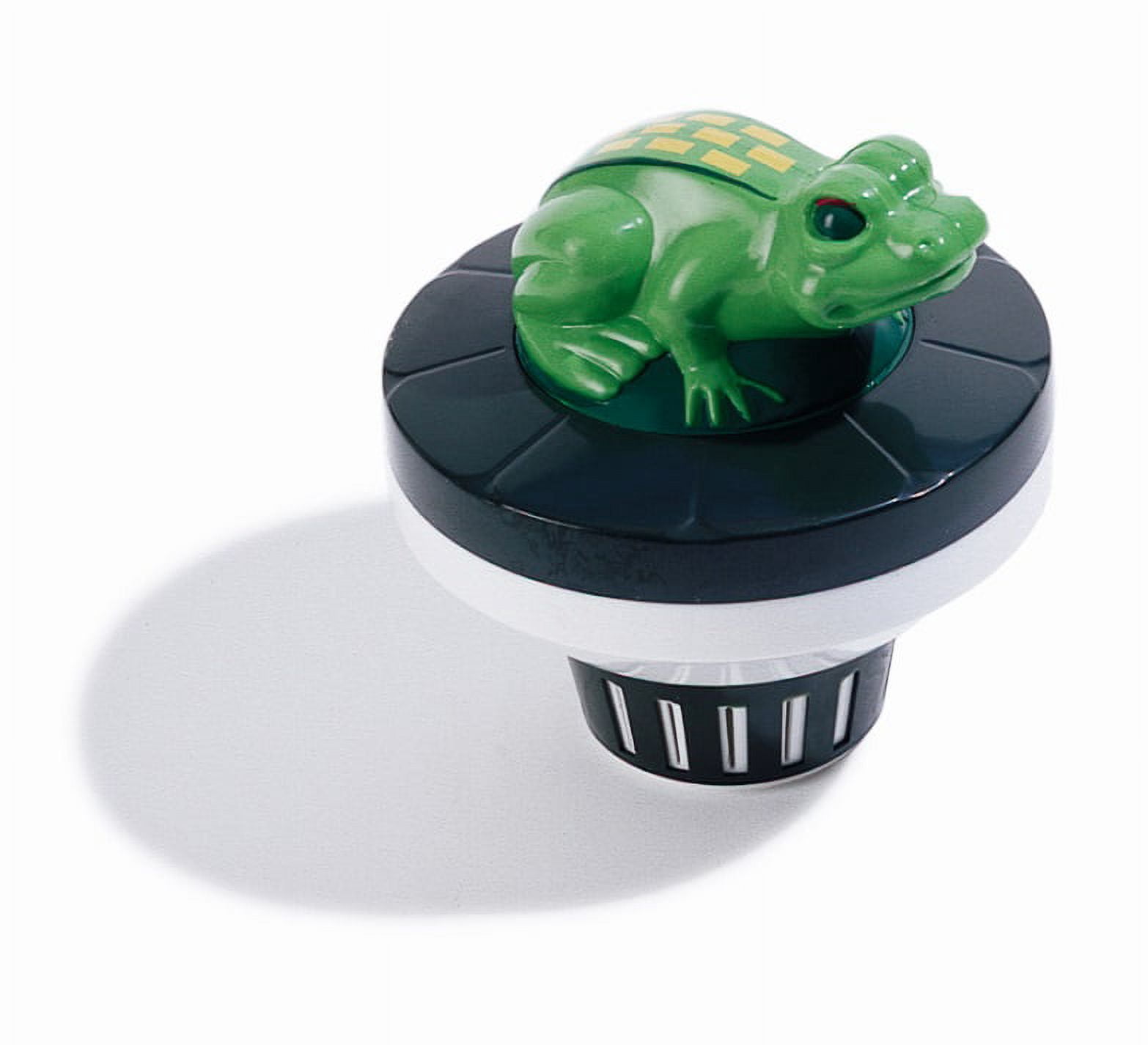 Swim Central Frog Floating Swimming Pool Chlorine Dispenser (Green/Black, 7.5 in) hleuw