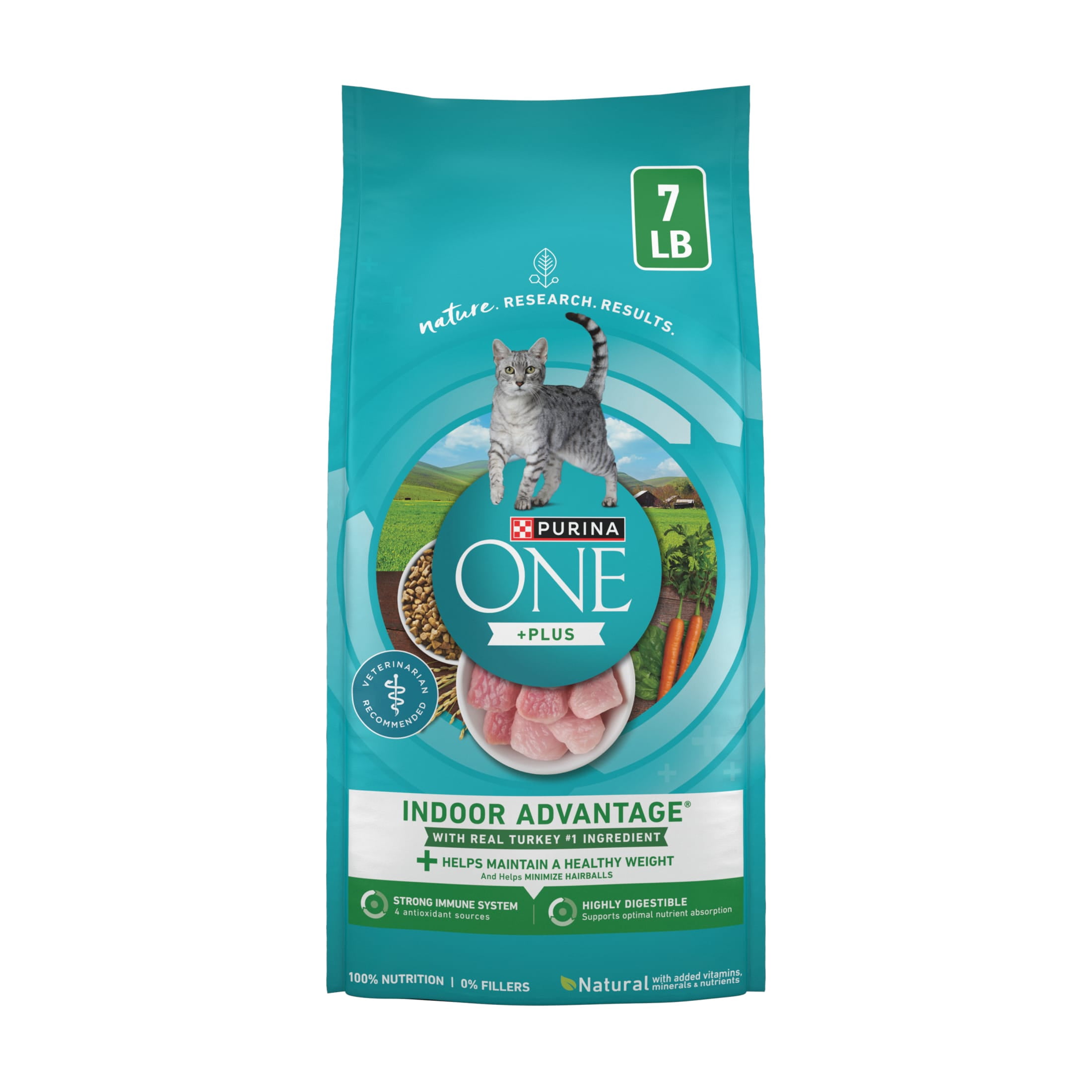 Purina ONE Plus Indoor Advantage Dry Cat Food, Turkey Recipe (7 lb) ymwtm