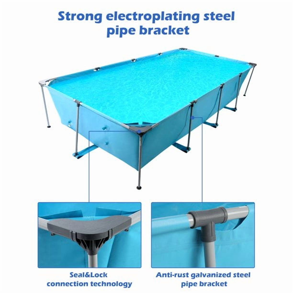GASKY 15ft Rectangular Above Ground Swimming Pool (Blue, 177.17 in x 86.61 in x 33.07 in) whno4