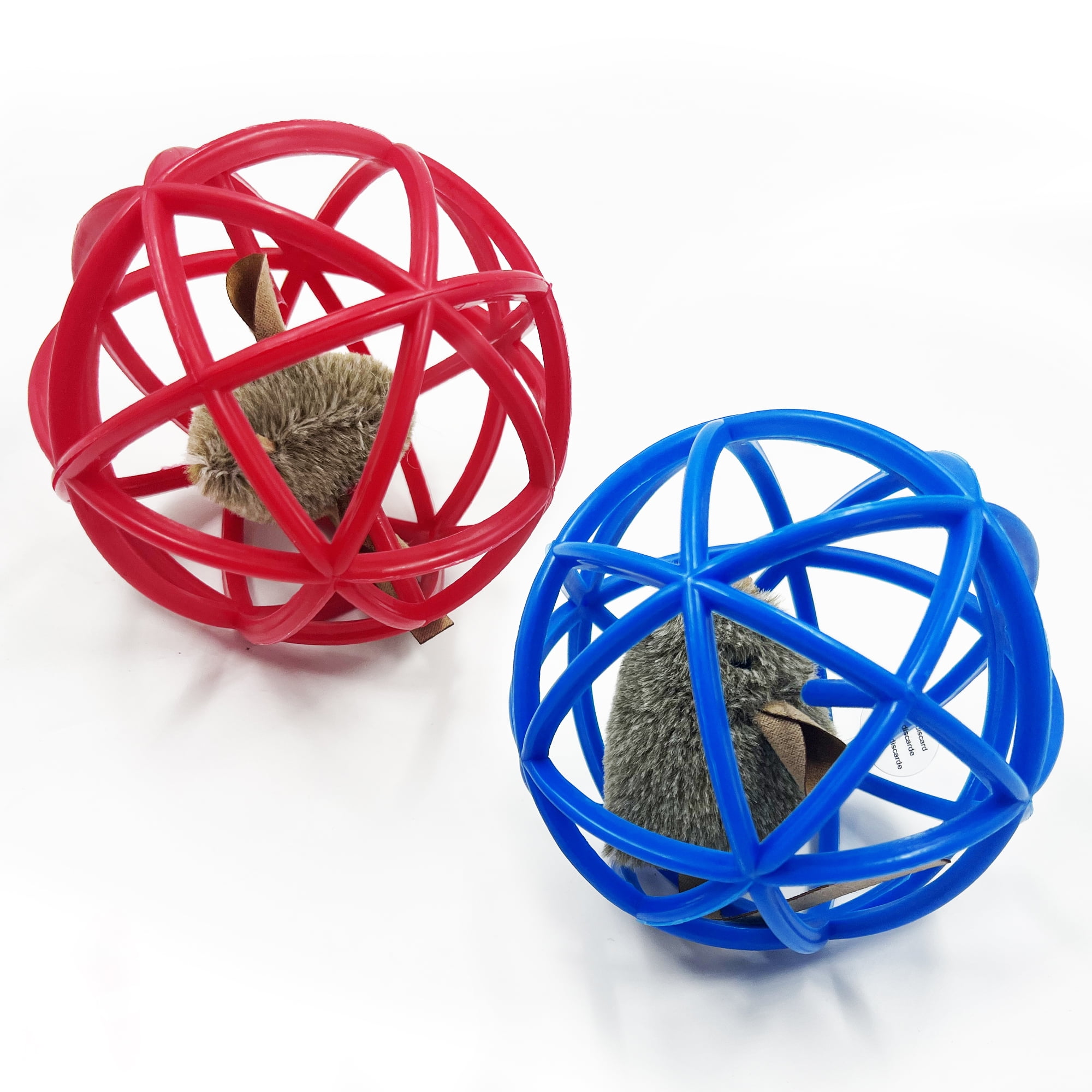 Homieway Interactive Cat Toy Ball with Simulated Mouse Sound (Blue, 2 Pack) z7z8s