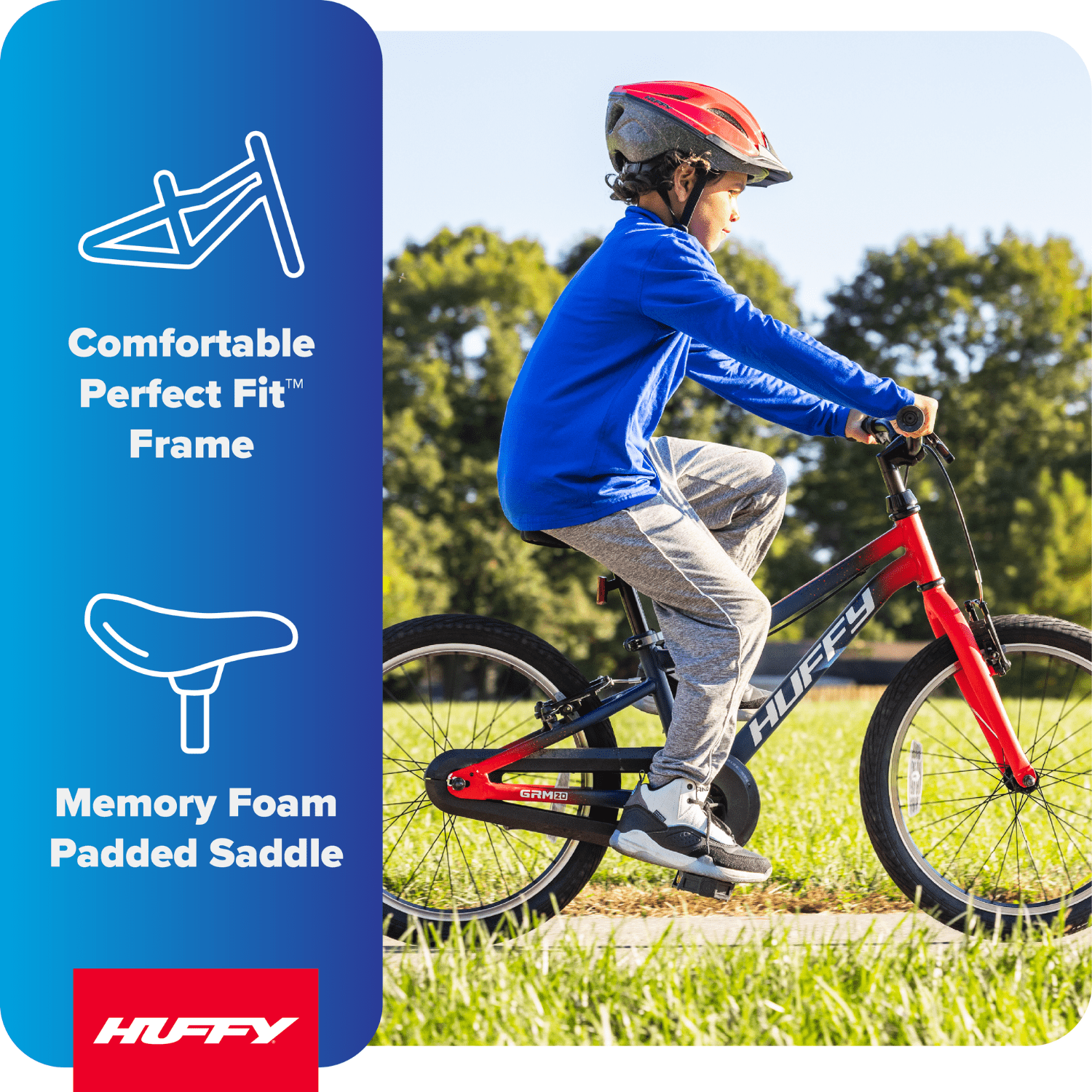 Huffy 20-Inch GRM Kids Bike, Perfect Fit Frame with Dual Braking System (Red, 20 in) a77rl