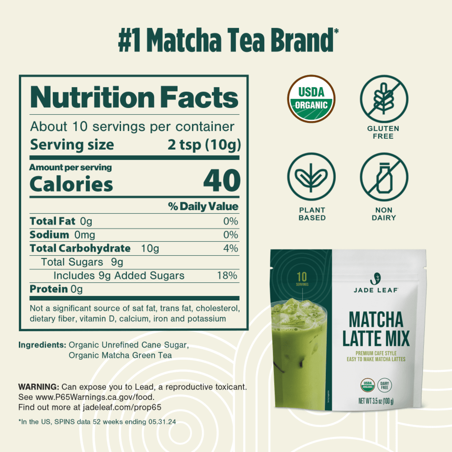 Jade Leaf Matcha Organic Latte Mix Powdered Tea (3.5 oz) gd5pe
