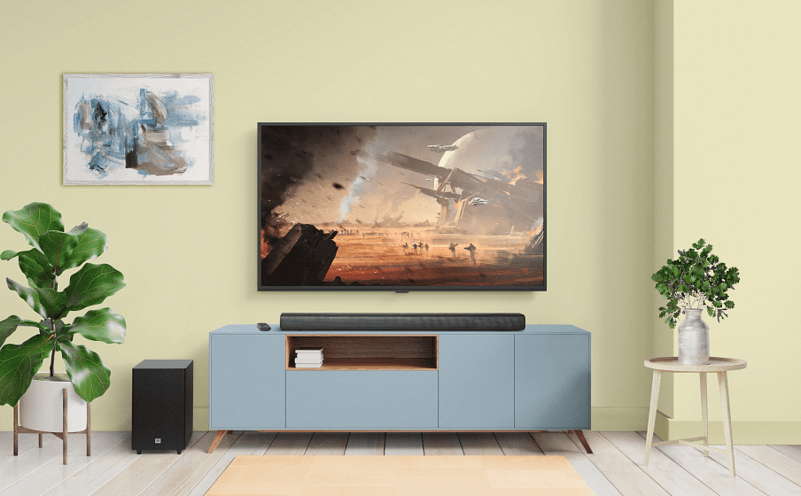 JBL Cinema SB550 Sound Bar with Wireless Subwoofer and Dolby Audio (Black) 8zpes