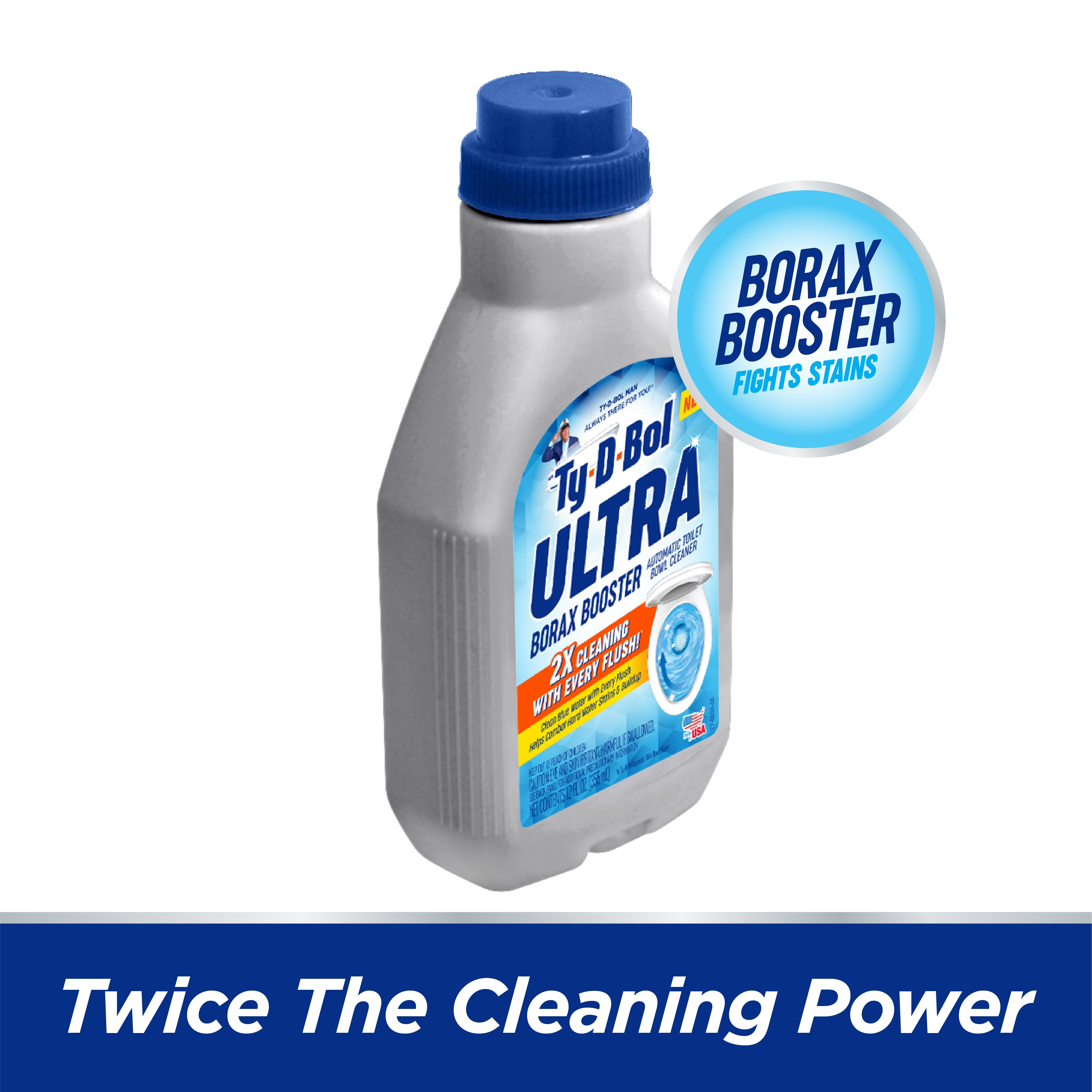 Ty-D-Bol Ultra Borax Booster Toilet Tank and Bowl Cleaner (Blue, 12 fl oz) 7gtin