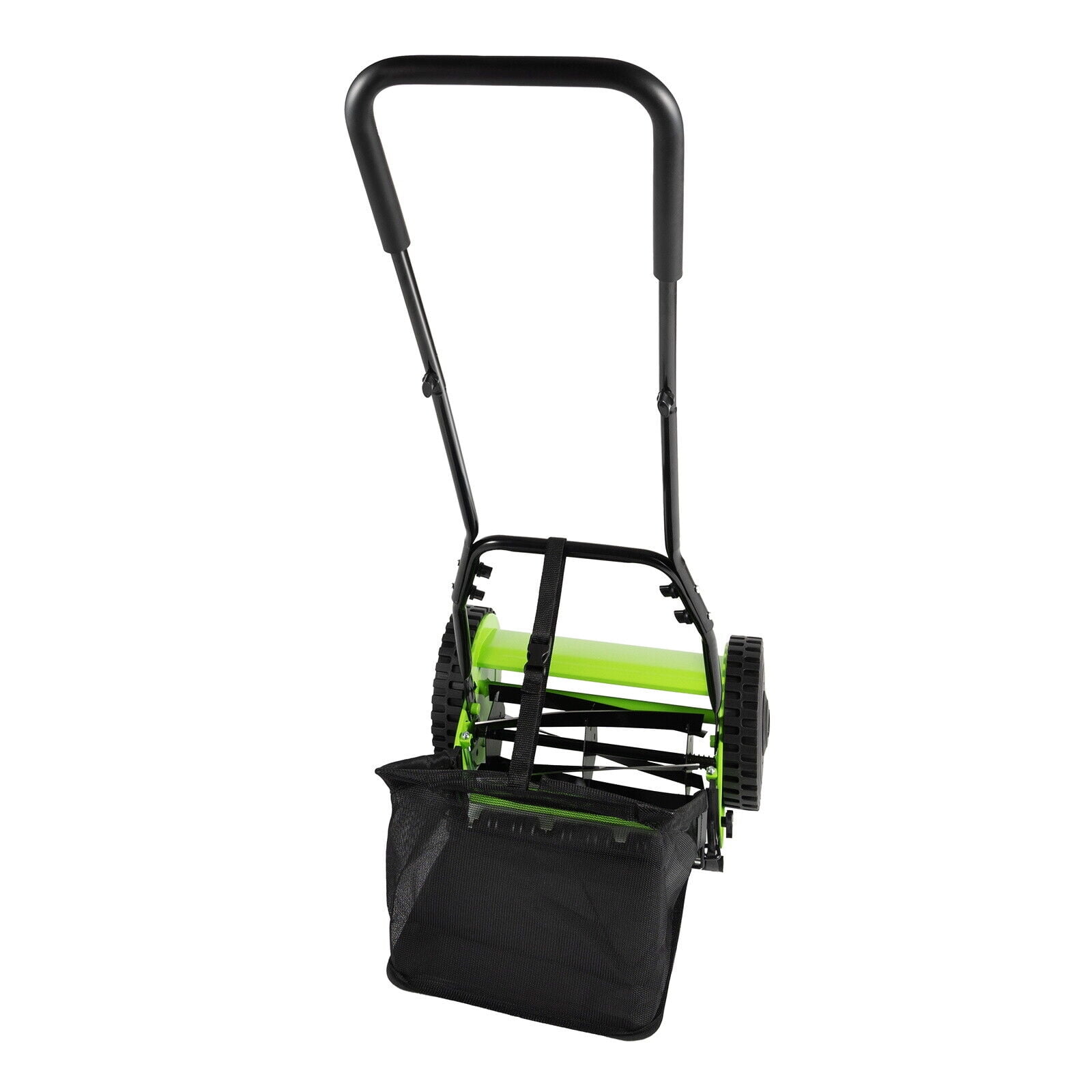 Generic Hand Push Reel Lawn Mower with Grass Catcher and Adjustable Cutting Height (Green, 12 in) alwo9