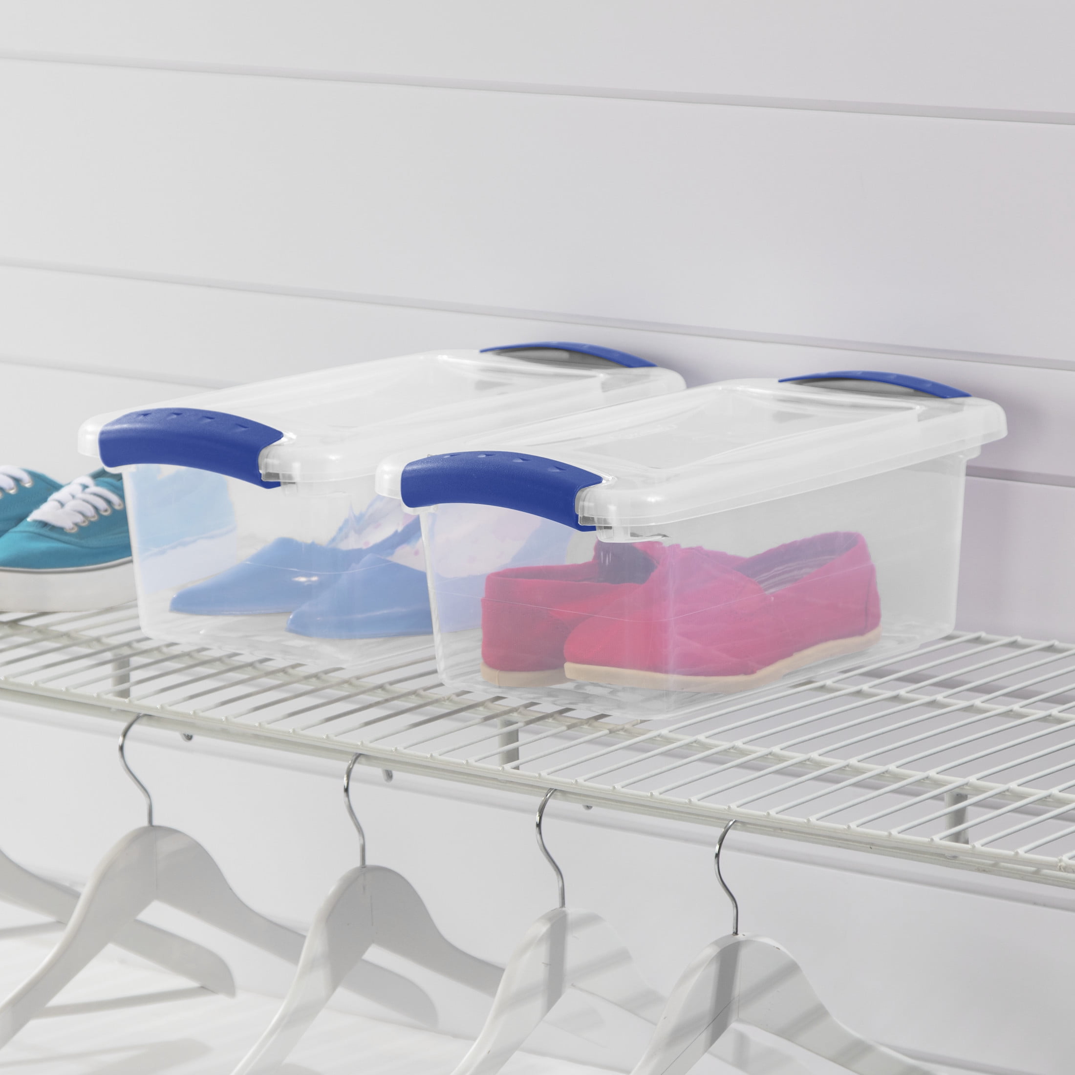 Sterilite 7 Quart Small Latching Storage Bin, Clear Plastic Container with Secure Lid (Clear, 7 Quart) 3jp5t