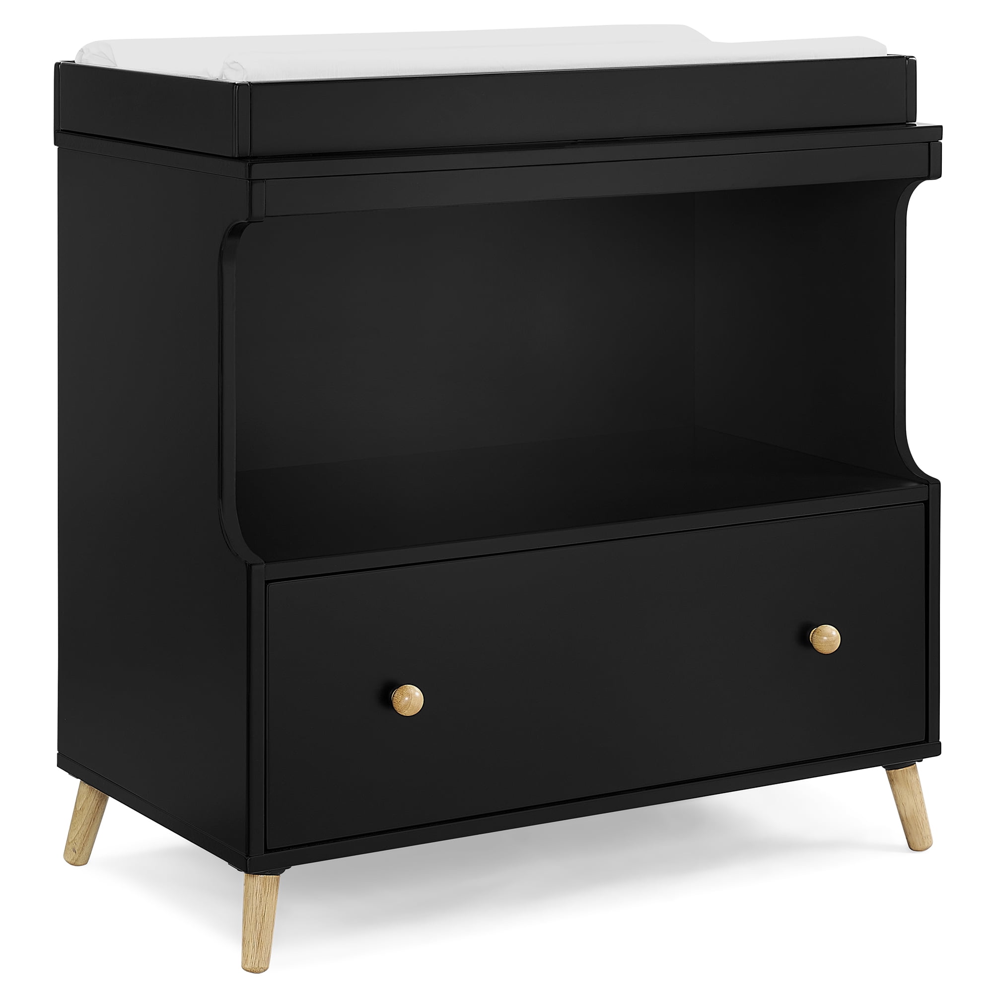 Delta Children Essex Convertible Changing Table with Drawer (White, 34.25 in x 20.75 in x 36 in) p5h77