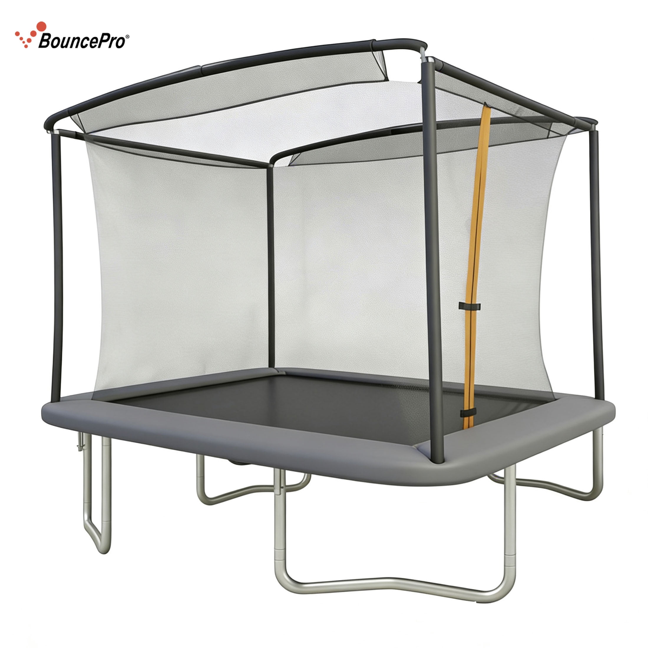Bounce Pro 6x8 ft Rectangular Trampoline with Safety Enclosure, Heavy-Duty Rust-Resistant Steel Frame (6x8 ft) 3wcxm