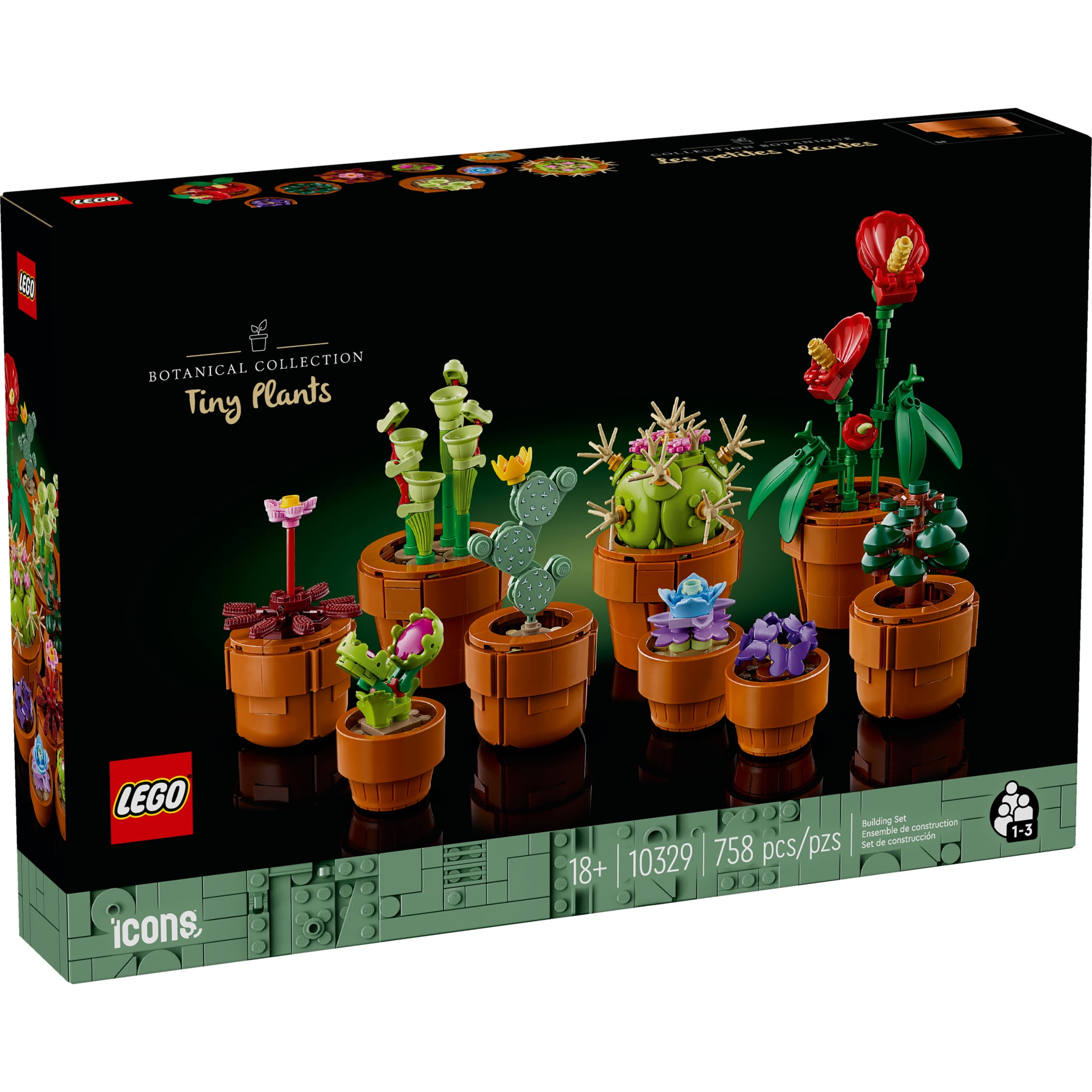 LEGO Botanicals Tiny Plants Building Set, Artificial Indoor Plant Decor for Home and Office (758 Pieces) 24yek