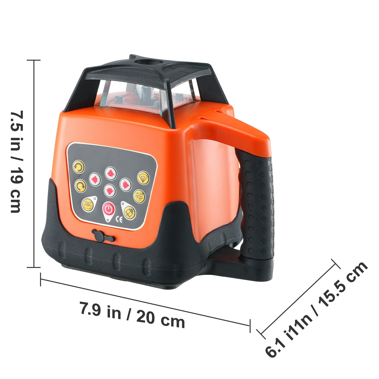 KFFKFF Rotary Laser Level, 360° Self-Leveling Tool with 1650 ft Range, IP66 Water-Resistant, Remote Control & Rechargeable Battery (Red, 1650 ft) etk12