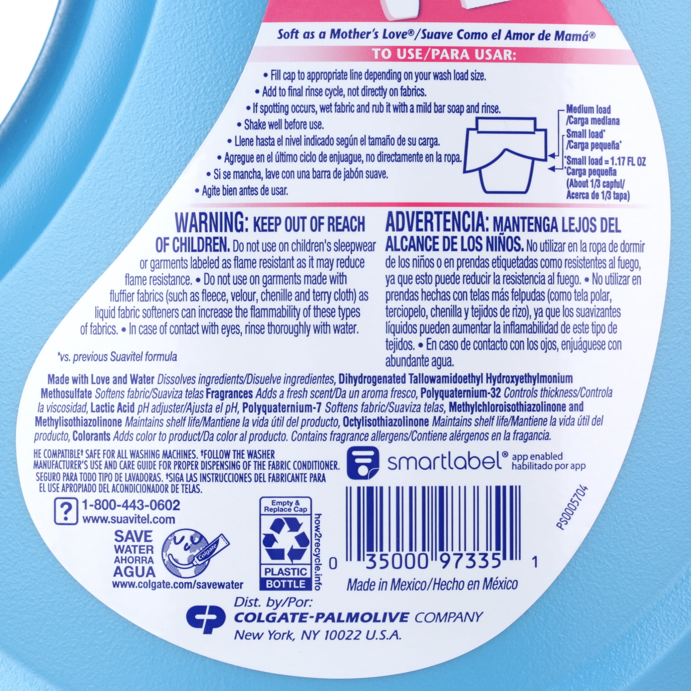 Suavitel Liquid Fabric Softener, Field Flowers, Long-Lasting Freshness (120 oz) 5witx