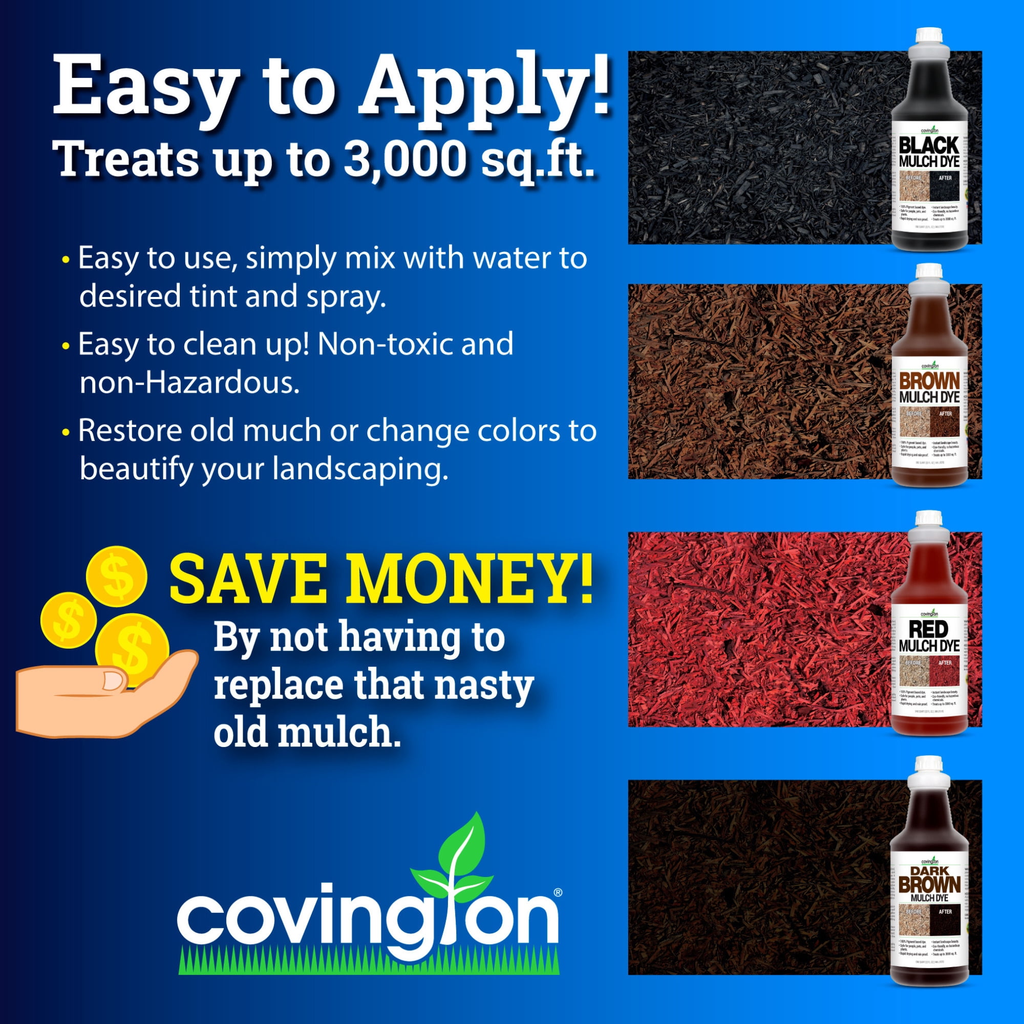 Covington Naturals Mulch Dye Concentrate (Black, 32 fl oz) tdmf2