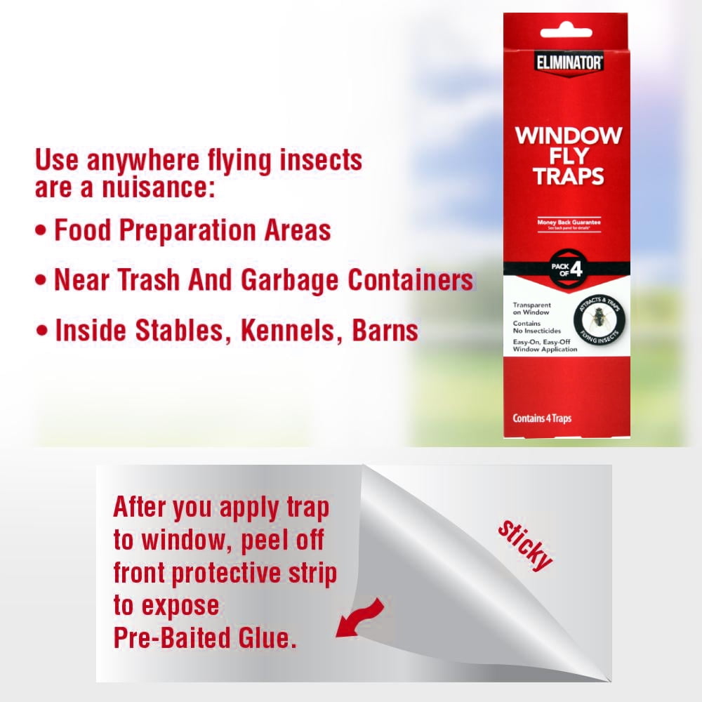 Eliminator Window Fly Trap Adhesive Strips (4 Pack) z96ep
