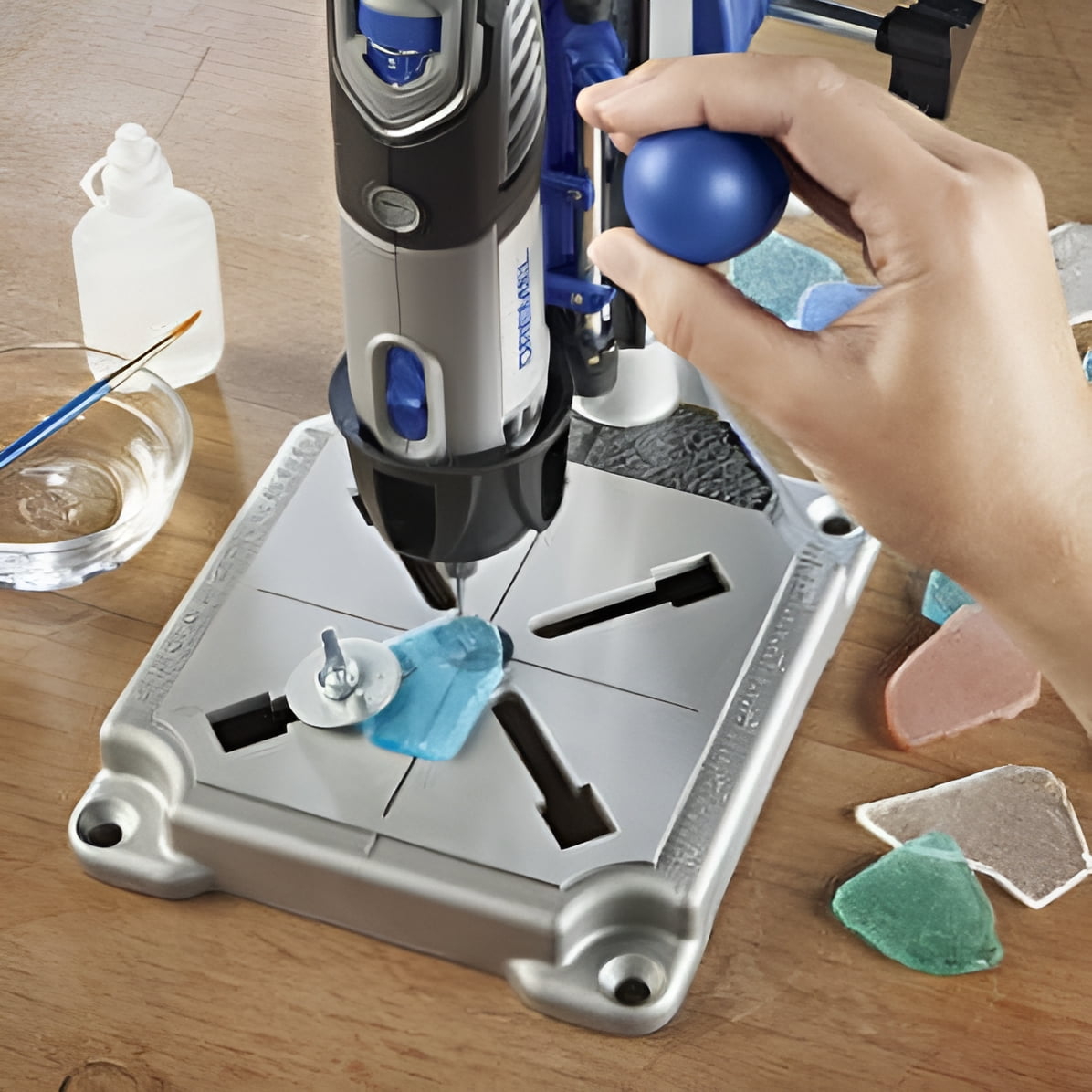 Dremel Rotary Tool Workstation Drill Press (Adjustable Height, 16 in to 29 in) lhabc