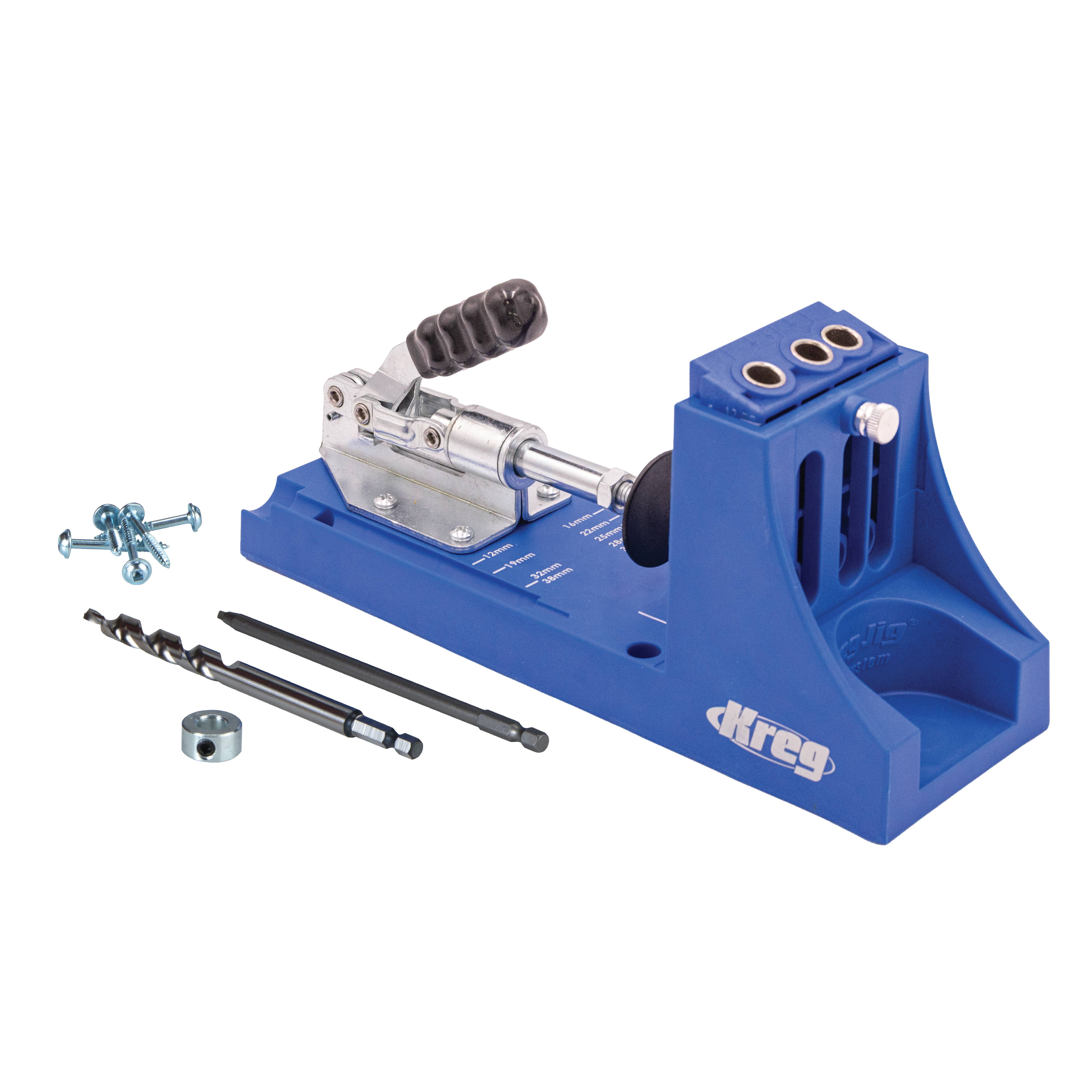 Kreg K4 Pocket Hole Jig System (Adjustable Woodworking Joinery Tool for 0.5 in to 1.5 in Thick Materials) 3z3ih