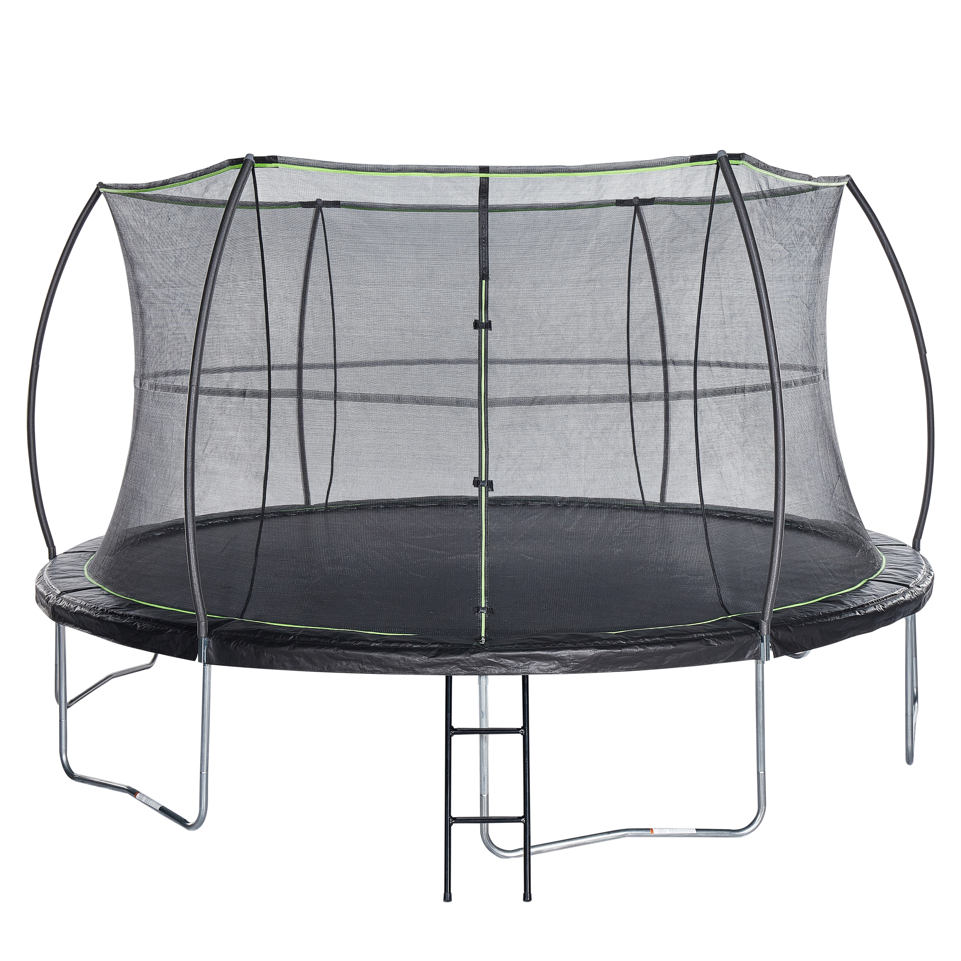 JumpKing 14ft Round Trampoline with Safety Enclosure and Ladder (Black, 14 ft) exj5w