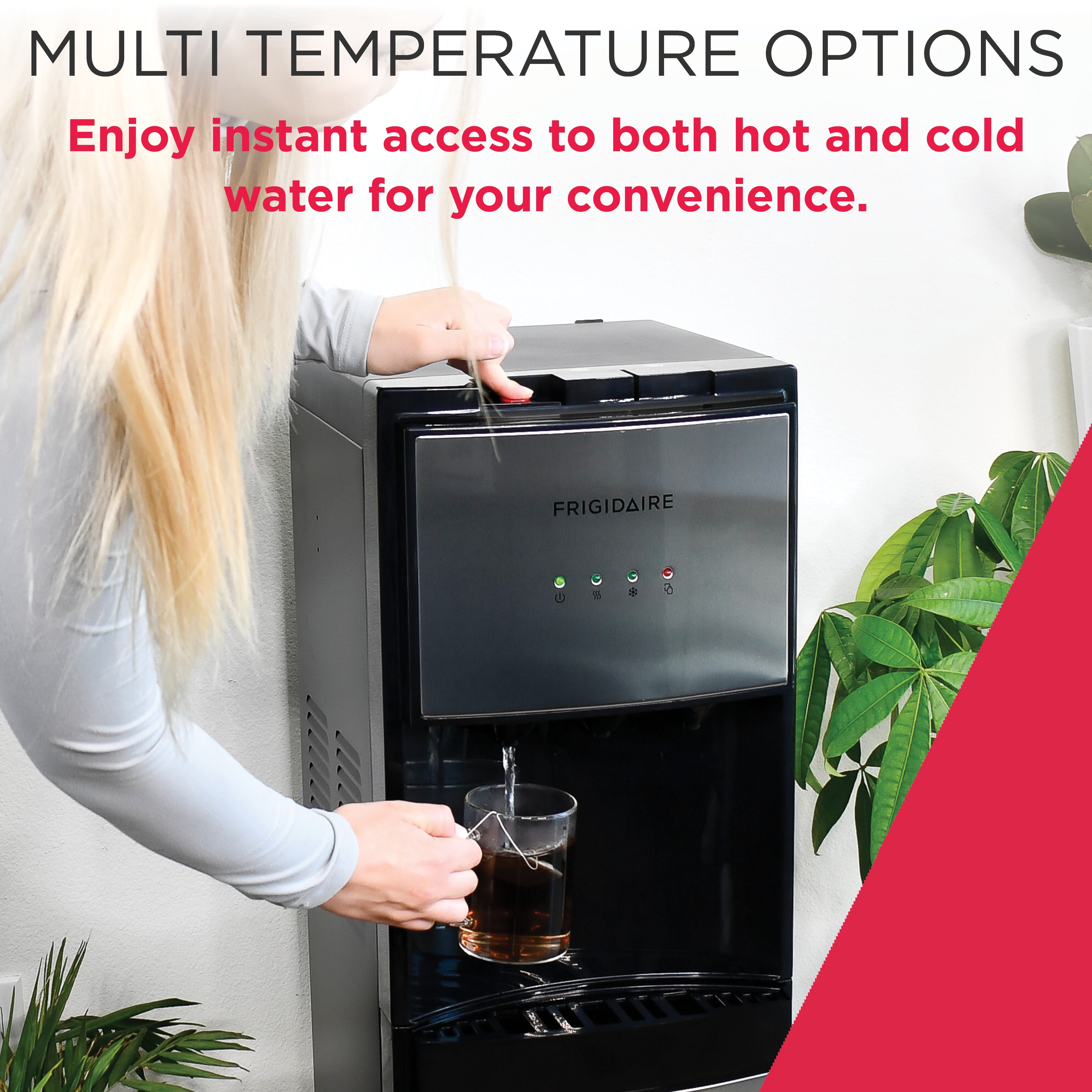 Frigidaire Bottom Loading Water Cooler Dispenser (Hot and Cold, Stainless Steel, 5 Gallon) e356g