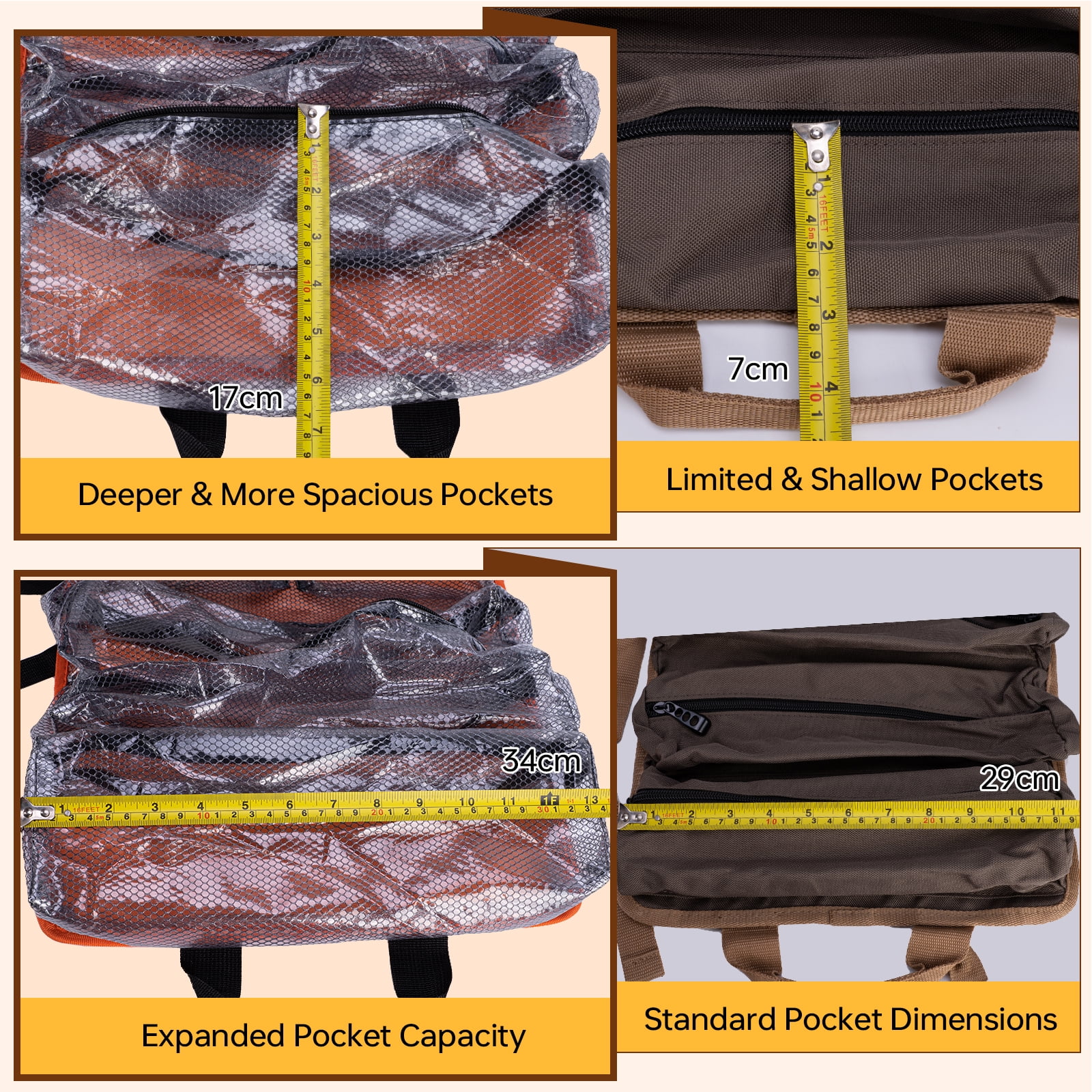 Starwal 18-Piece Home Tool Kit with Roll-Up Storage Bag (Orange, 18-Piece Set) yoi9a