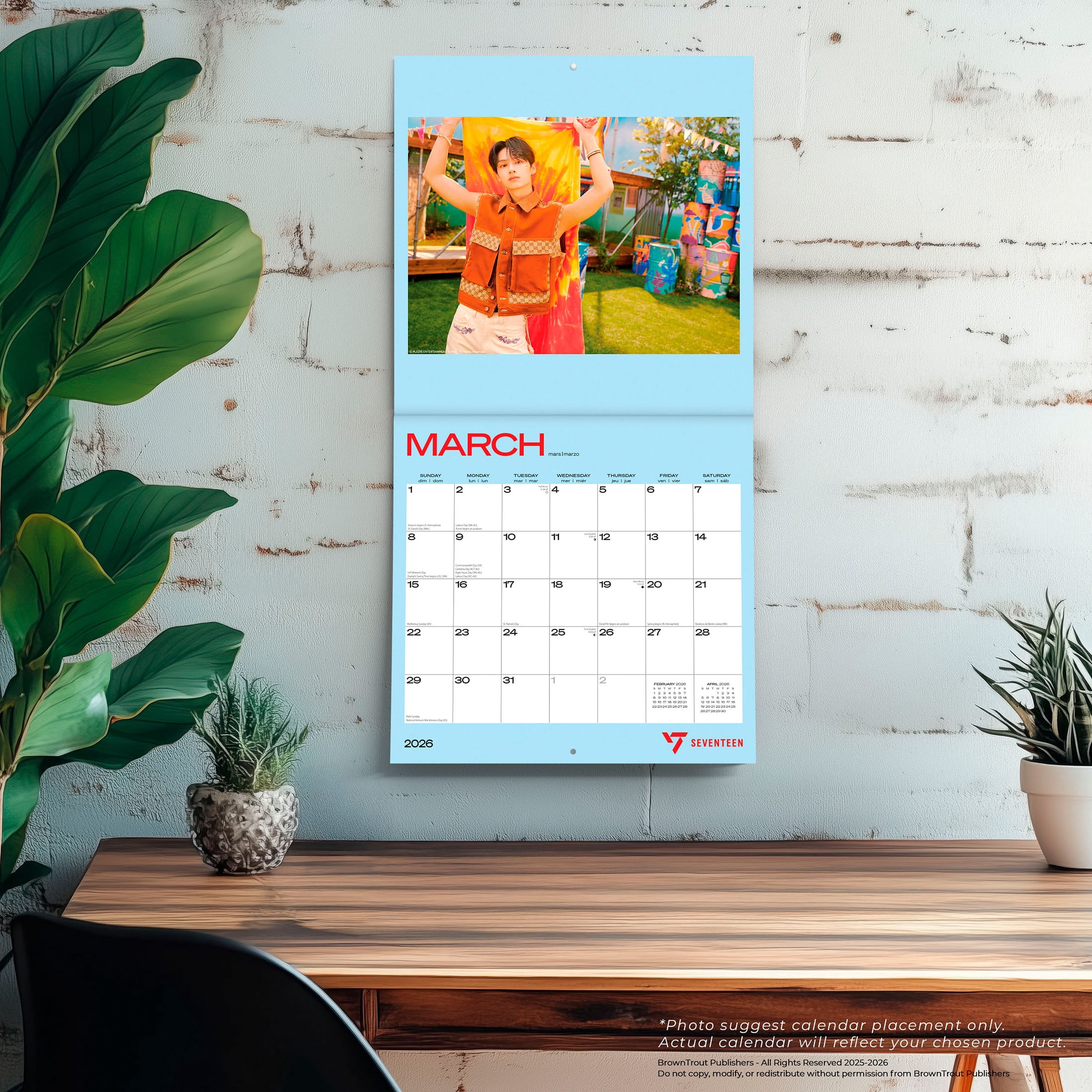 BrownTrout Seventeen Official 2026 Wall Calendar (12 in x 24 in) fu9ev