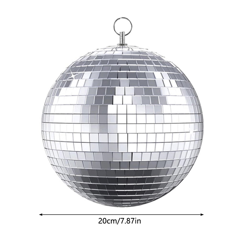 Vensio Glass Disco Mirror Ball Reflective Rotating Hanging Party Decor (8 in) jgaiz