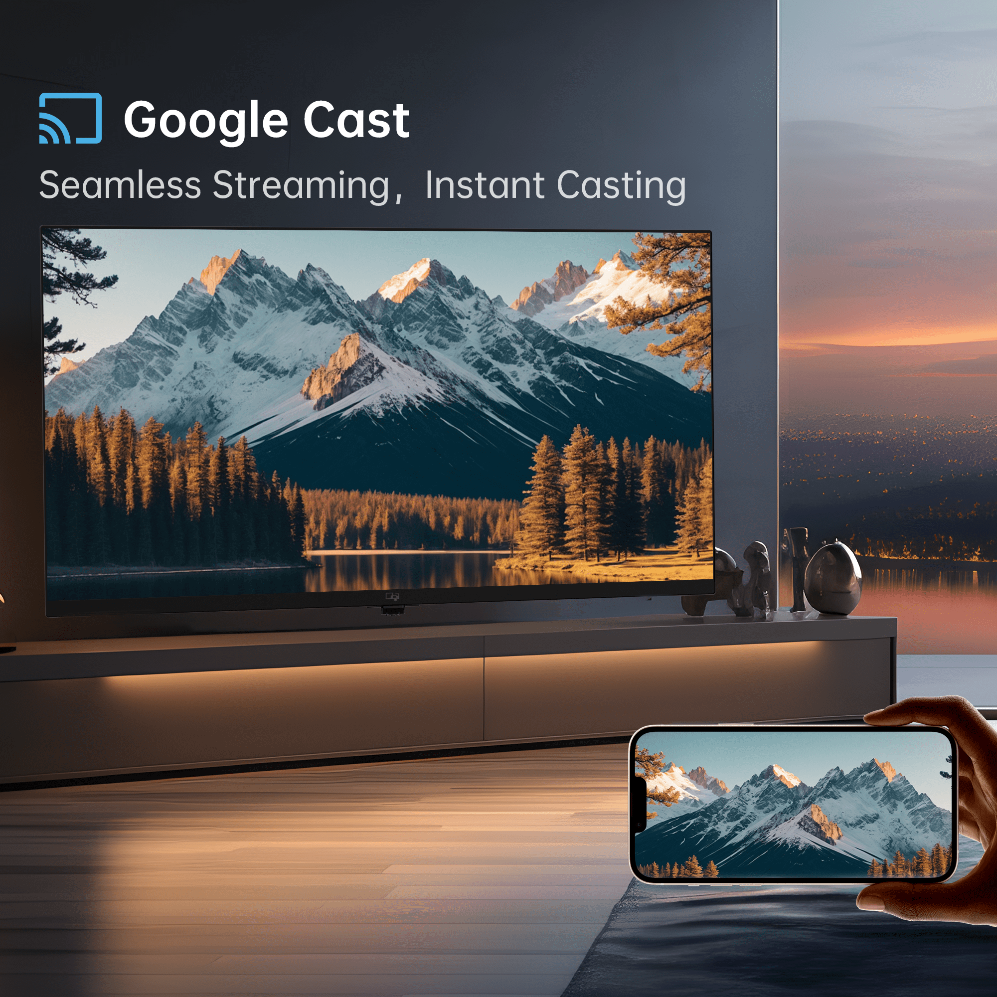 FPD 40-inch Smart TV, 1080p FHD LED Google TV with HDR10, Dolby Audio, and Voice Control (Brown, 40 in) 52m0j