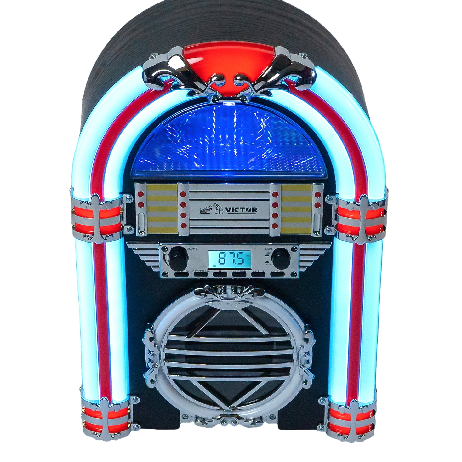 Victor Broadway Desktop Bluetooth Jukebox with CD Player and FM Radio (Blue) s5rtv - Image 2