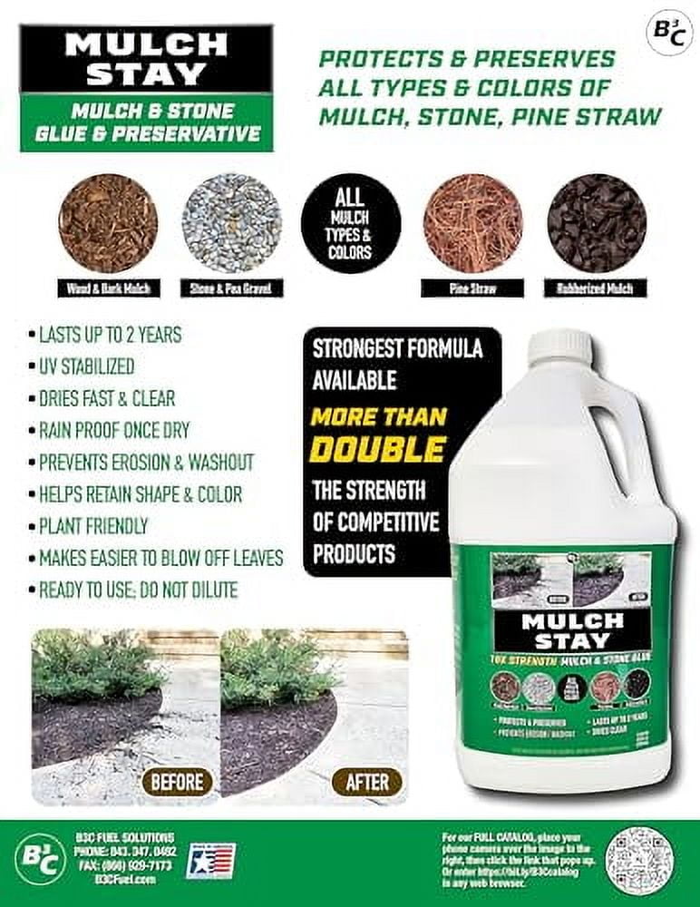 MULCH STAY Landscape Adhesive and Stone Preservative (Clear, 256 fl oz, 2 Pack) m02gz