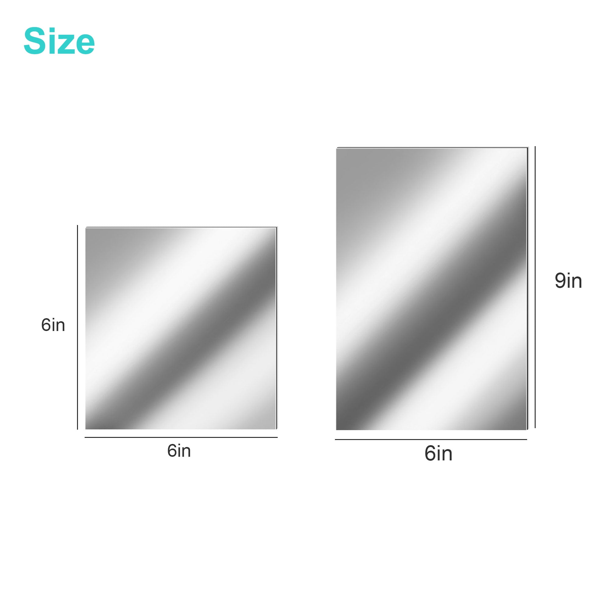 TSV Flexible Mirror Sheets Self-Adhesive Non-Glass Wall Tiles DIY Decor (12 Pieces, 6x6 in and 9x6 in) tjrgr