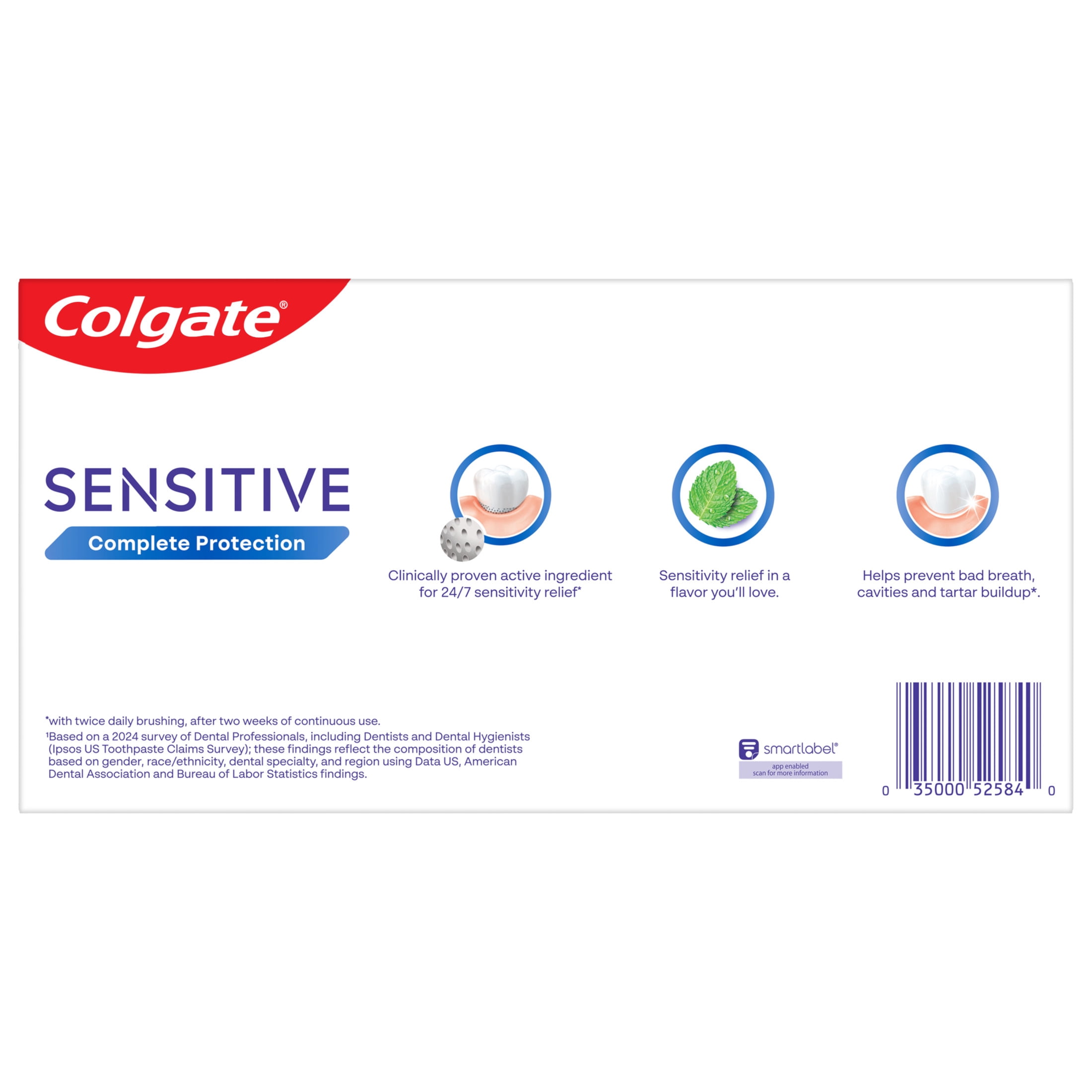 Colgate Sensitive Toothpaste, Complete Protection, Mint Clean (6 oz, Pack of 2) l9x8m