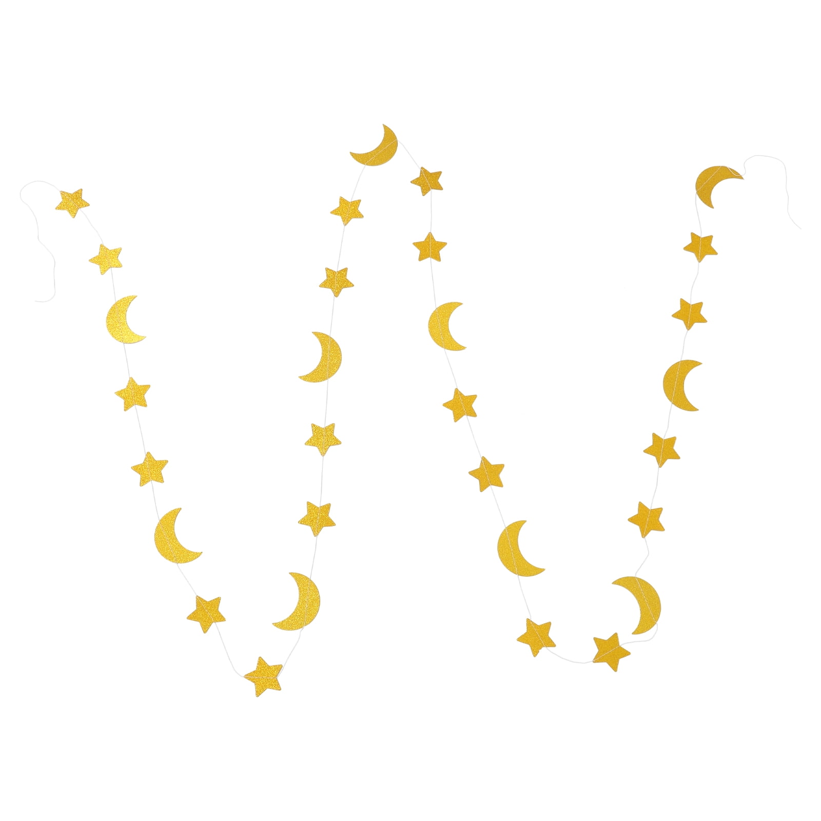 MRLESS Star and Moon Paper Garland Banner Hanging Decoration for Party (Gold, 13 ft) a787x